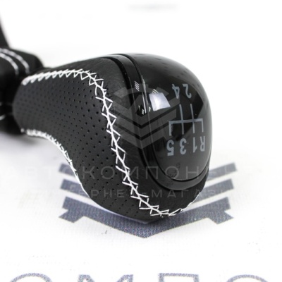 Ручка КПП (стиль Vesta, черный лак) в коже ВАЗ 2108, 2109, 21099 (без фото)