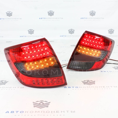 Светодиодные фонари Лада Гранта (седан) с бегающим поворотником (красно-серые)