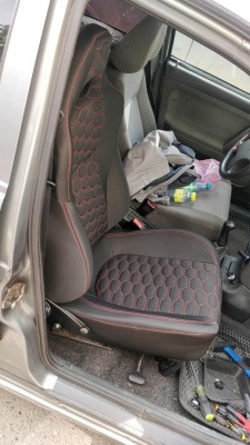 Комплект переделки сидений RECARO ВАЗ 2112 (с/о) с прострочкой "Соты"