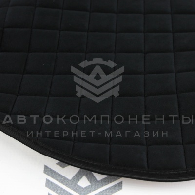 Универсальные накидки из велюра (широкие) без бортов на передние сиденья Ромб (черные)