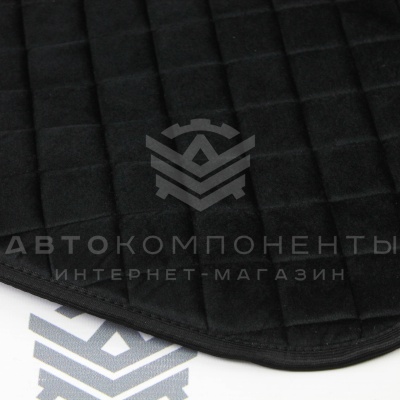 Универсальные накидки из велюра (широкие) с бортами на передние сиденья Ромб (черные)