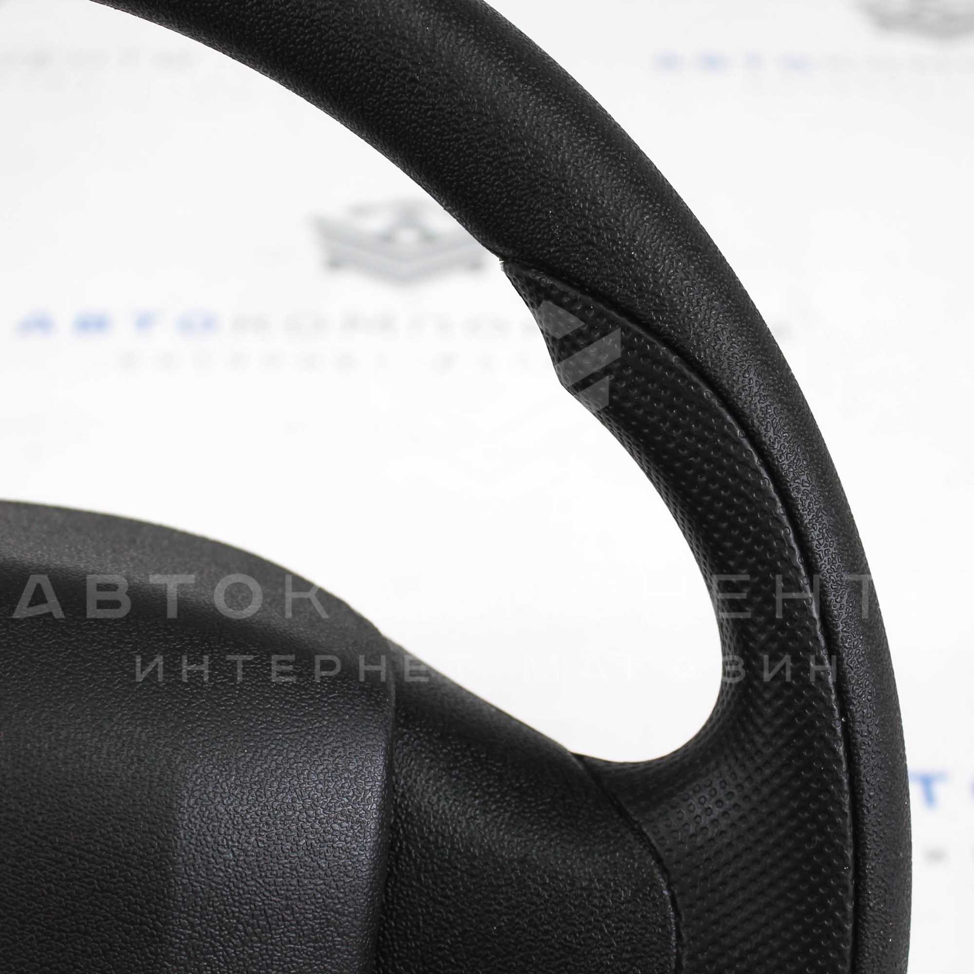 Руль (круглый) в стиле Приора 2 для ВАЗ 2108-21099, 2110-2112 (панель с/о) (чёрный лак)