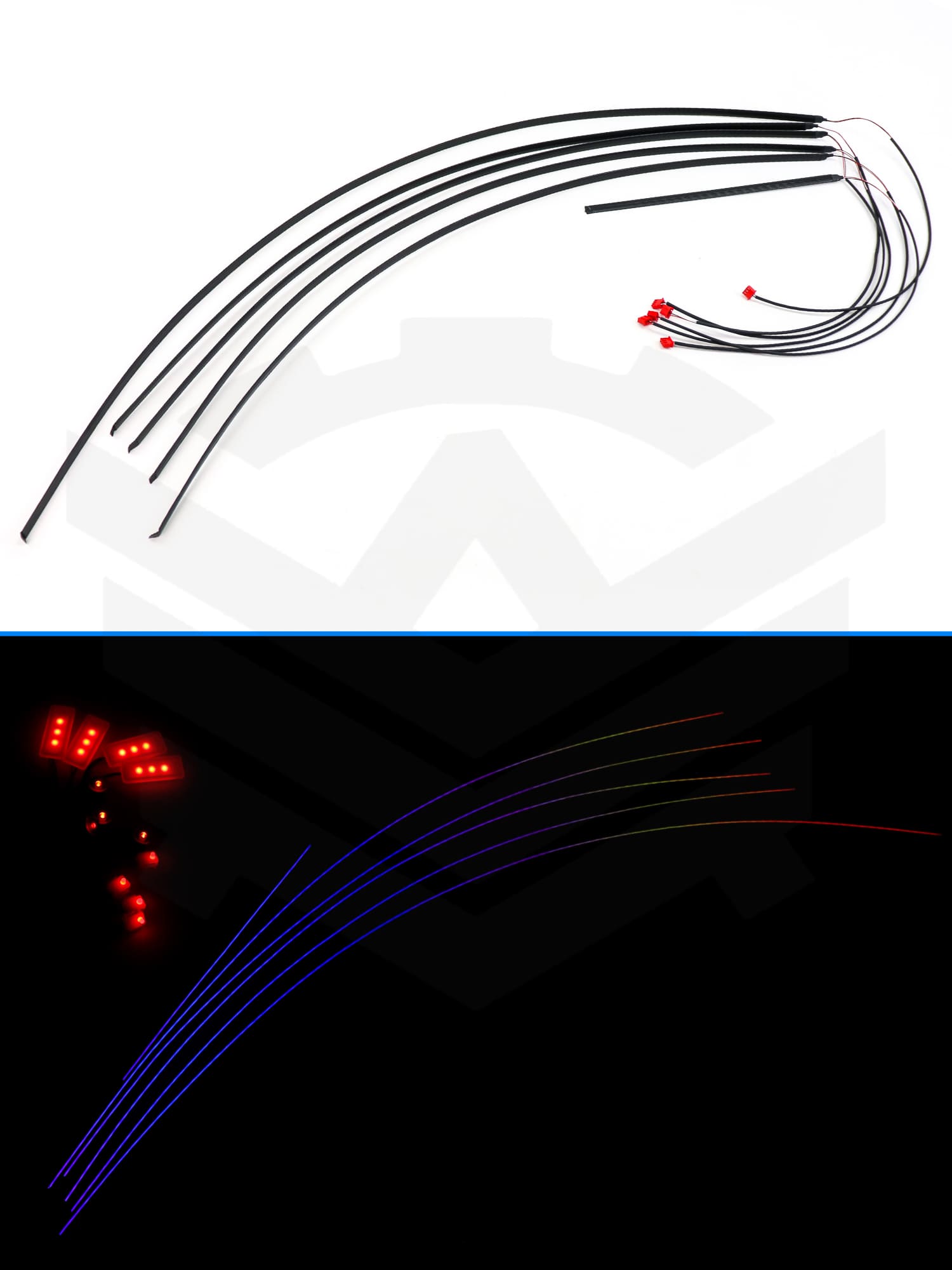 Контурная подсветка салона автомобиля ver. Lite (black, 18 источников света) с приветствием