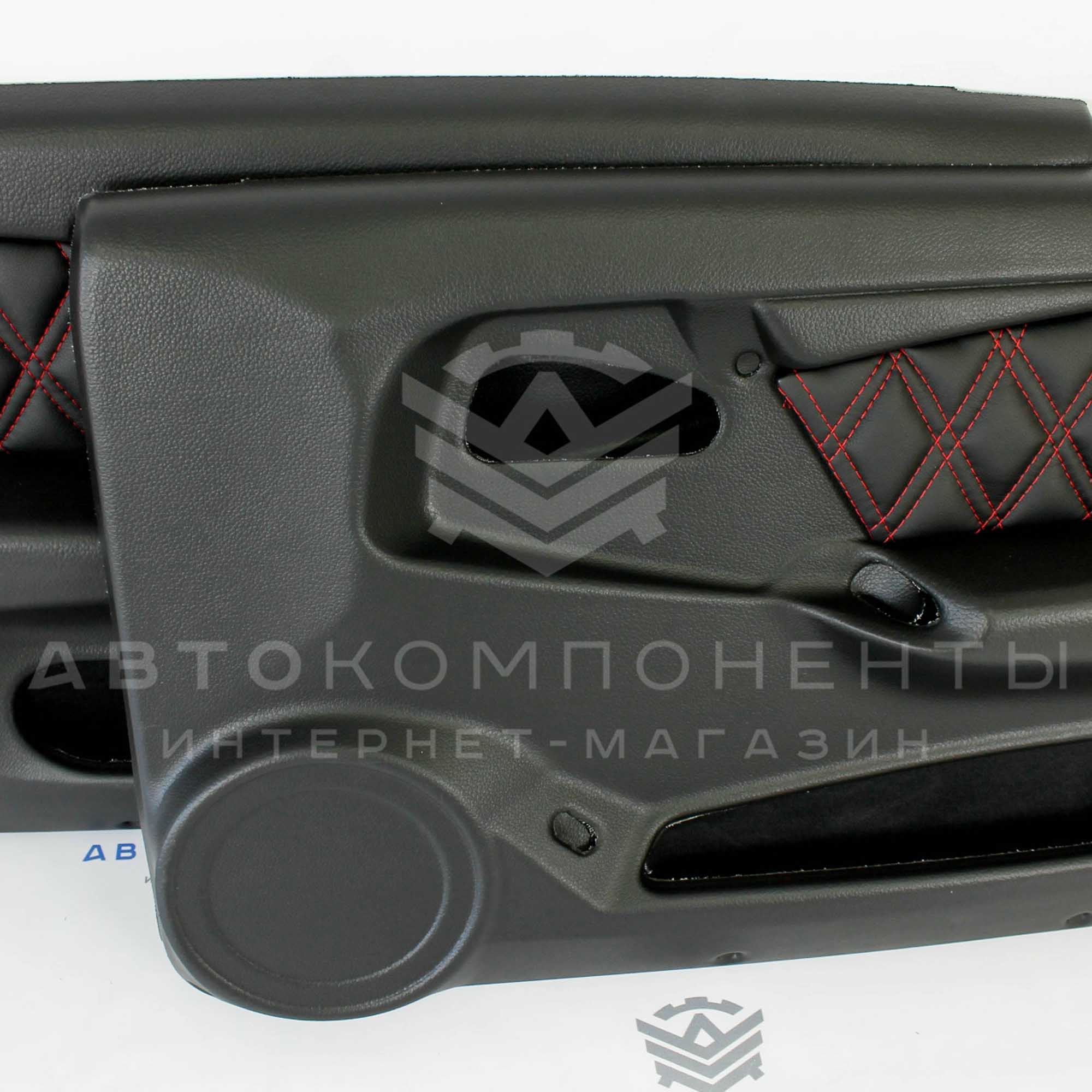 Евро-обшивки (карты дверей) ВАЗ 2114-2115 с вставками "Ромб 2 строчки"