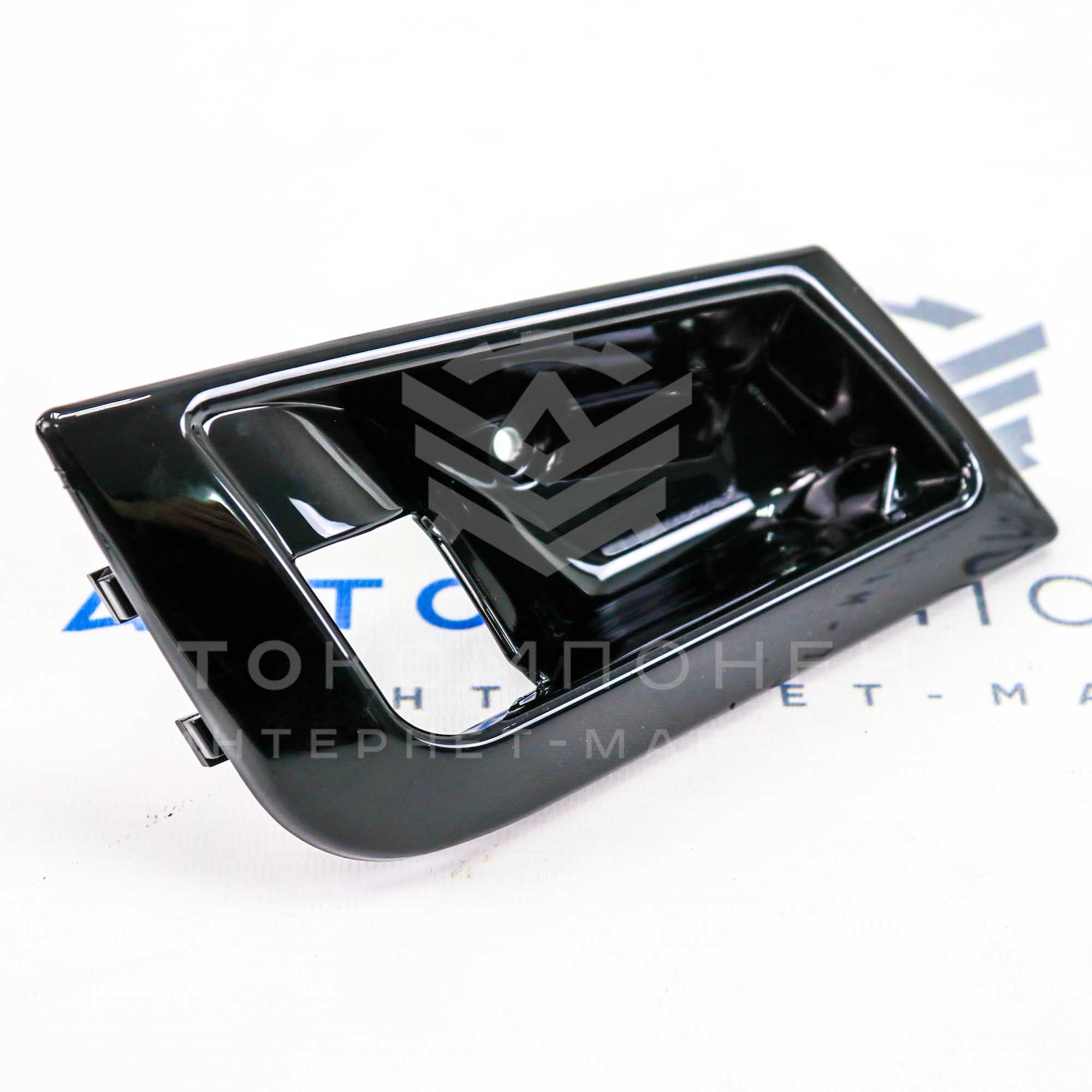 Облицовки (мыльницы) внутренних ручек дверей Лада Приора 2 (черный лак) (2 шт)