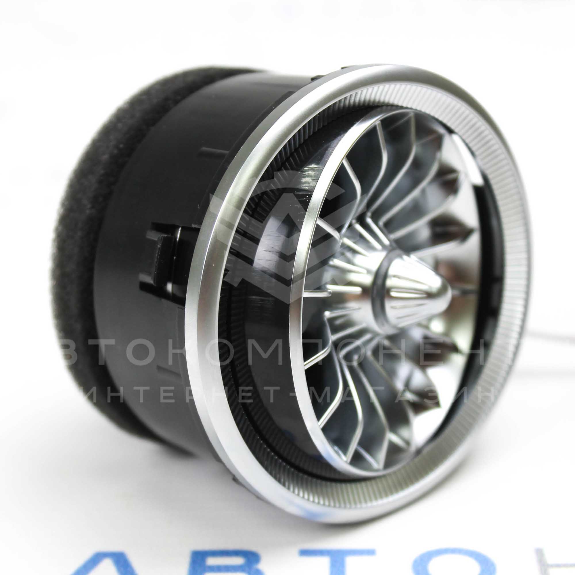 Сопло вентиляции Ferrari (модифицированное) с подсветкой Лада Гранта, Калина 2, Ларгус (серебристое)