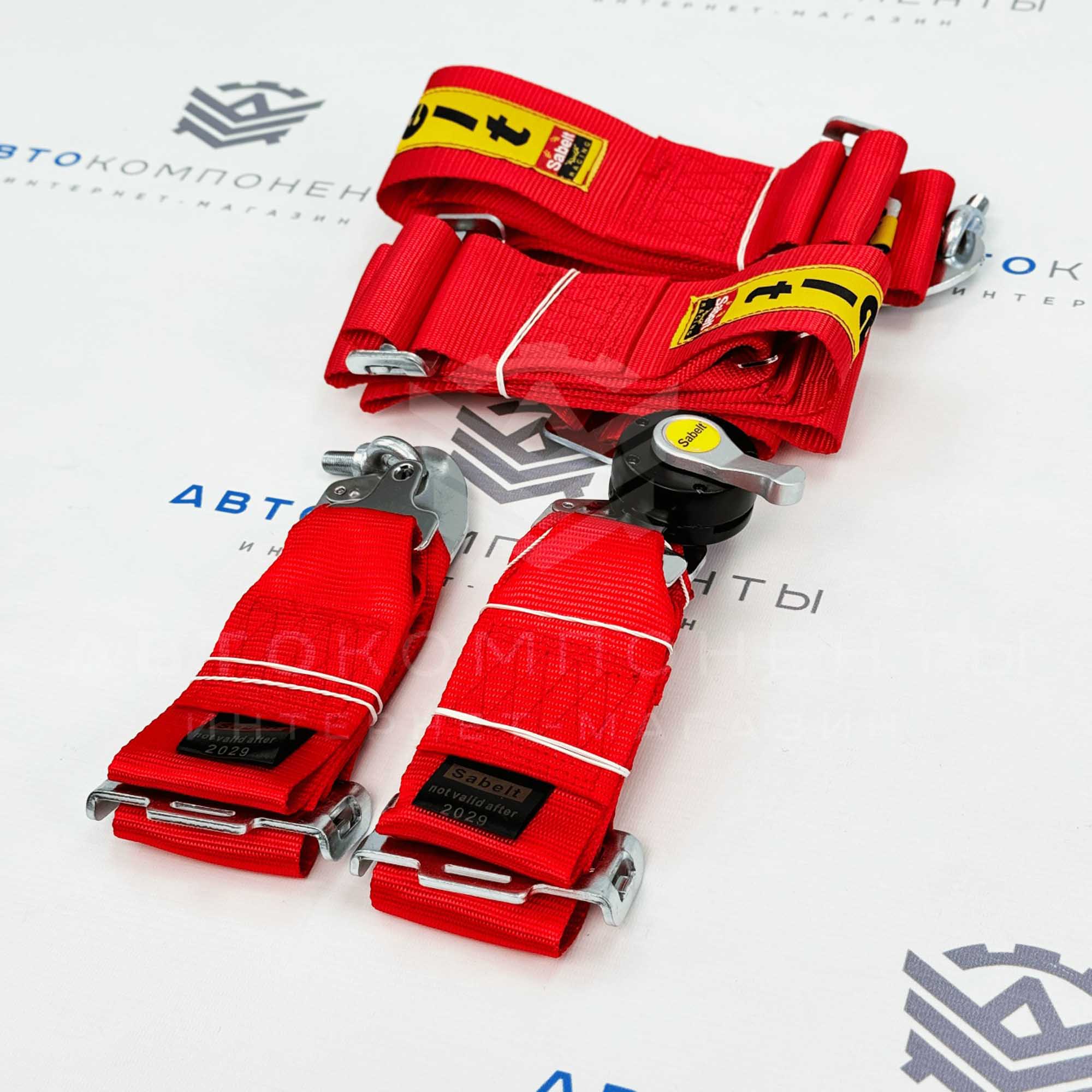 Ремни безопасности SPORT SABELT 4-х точечные (красные)