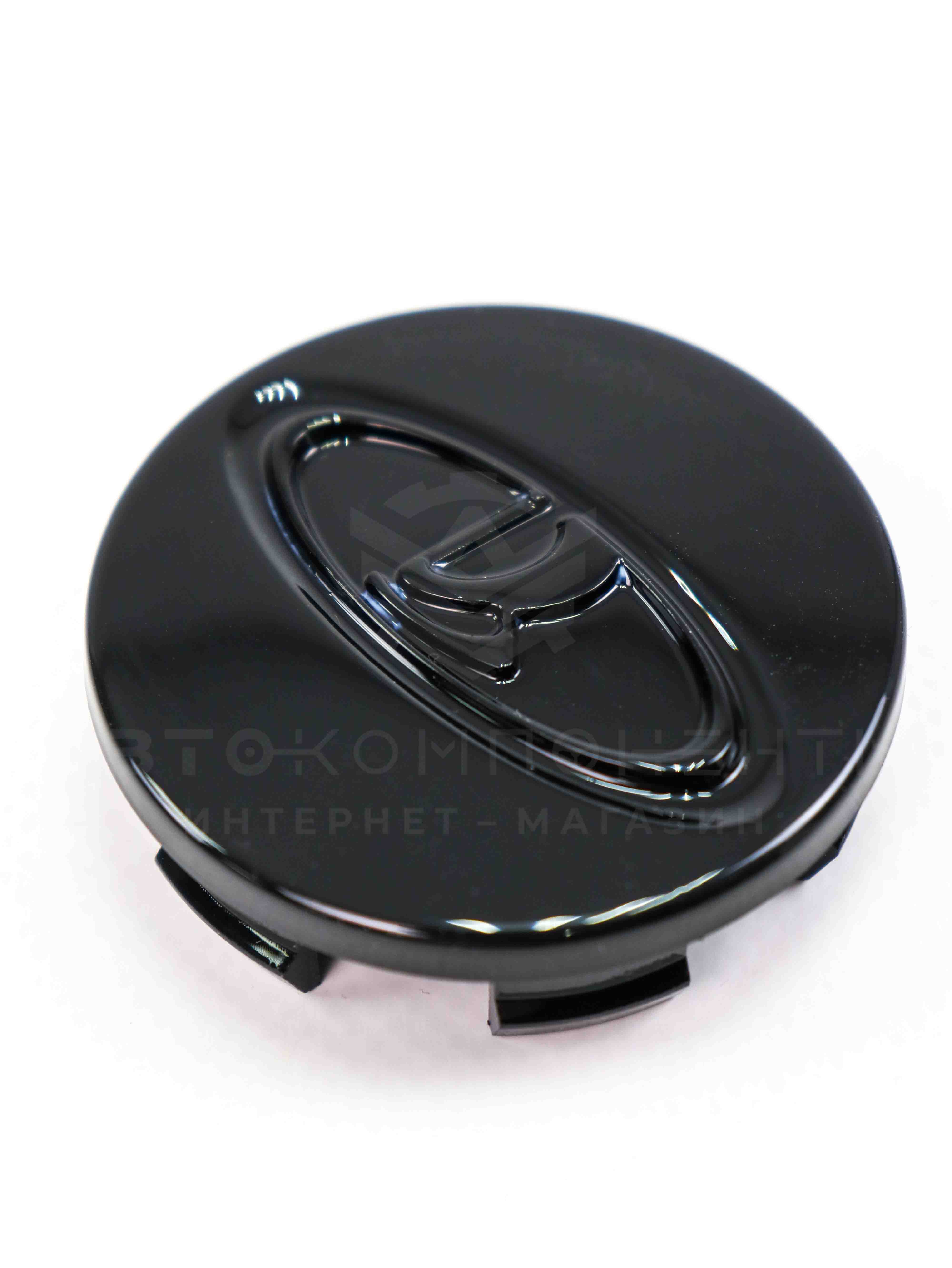 Колпачок (заглушка) ступицы колеса (под литой диск) Лада Приора (черный глянец)