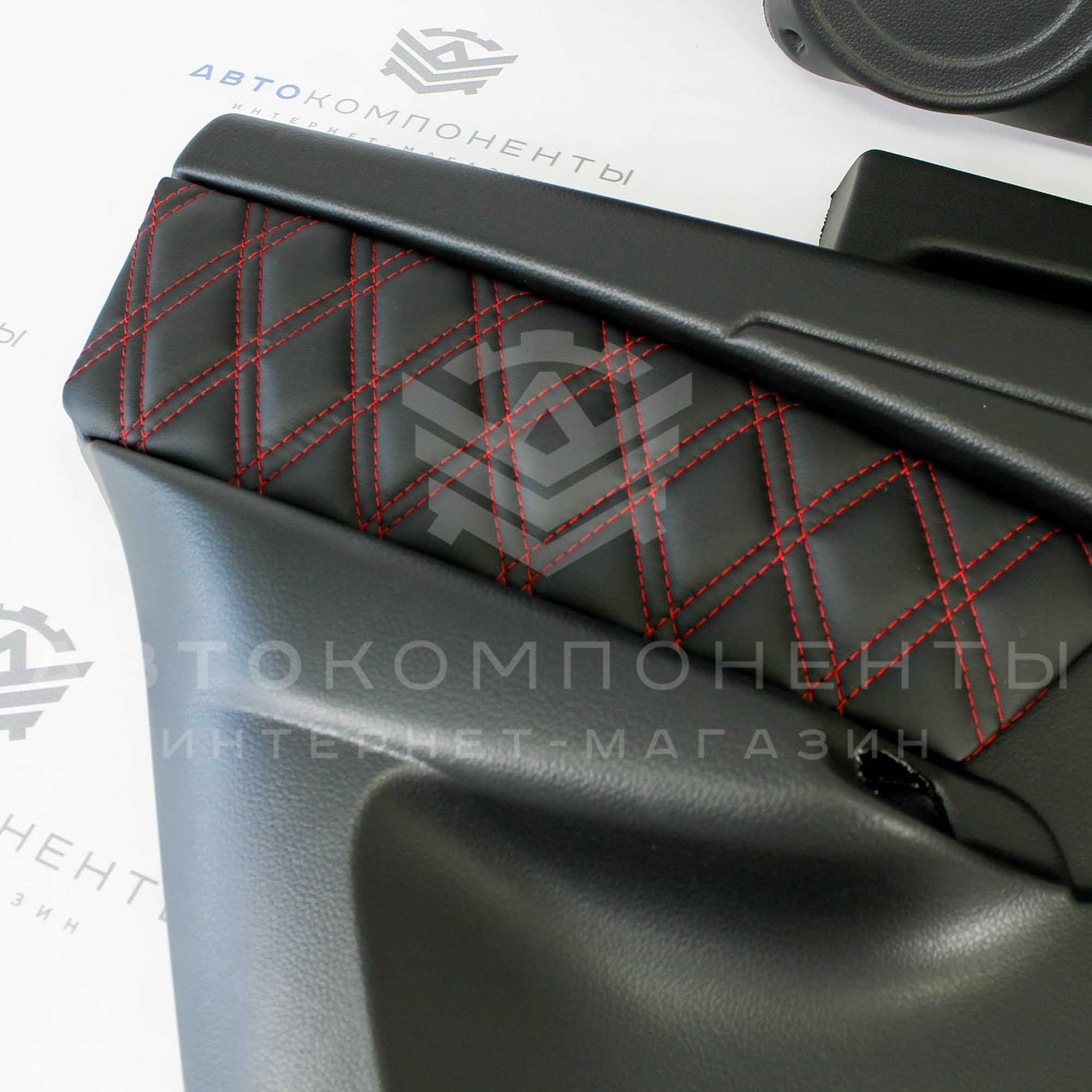 Евро-обшивки (карты дверей) ВАЗ 2114-2115 с вставками "Ромб 2 строчки"