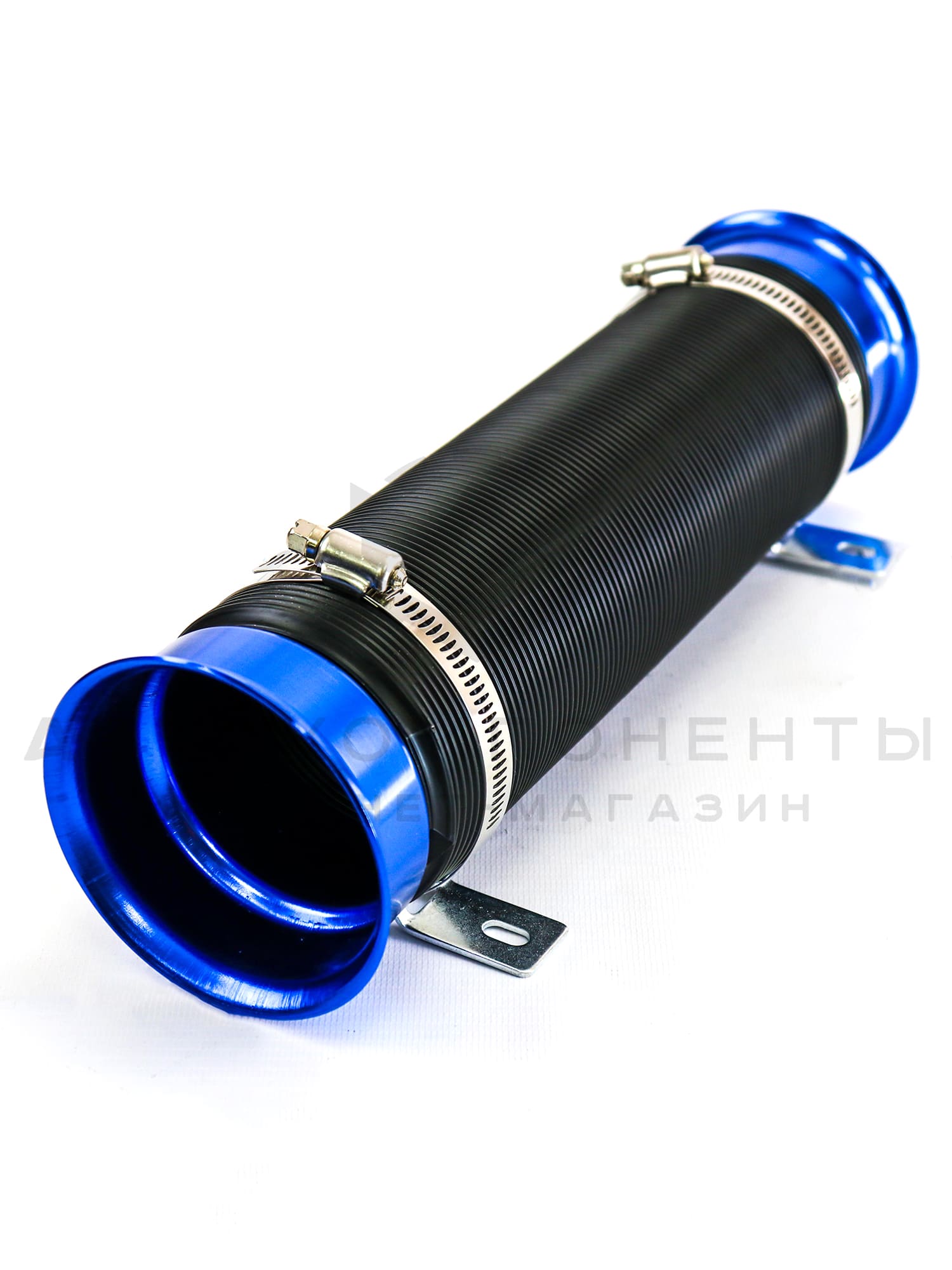 Универсальная гибкая гофра шноркеля (шланг холодного воздуха) 75мм/1м (синяя)