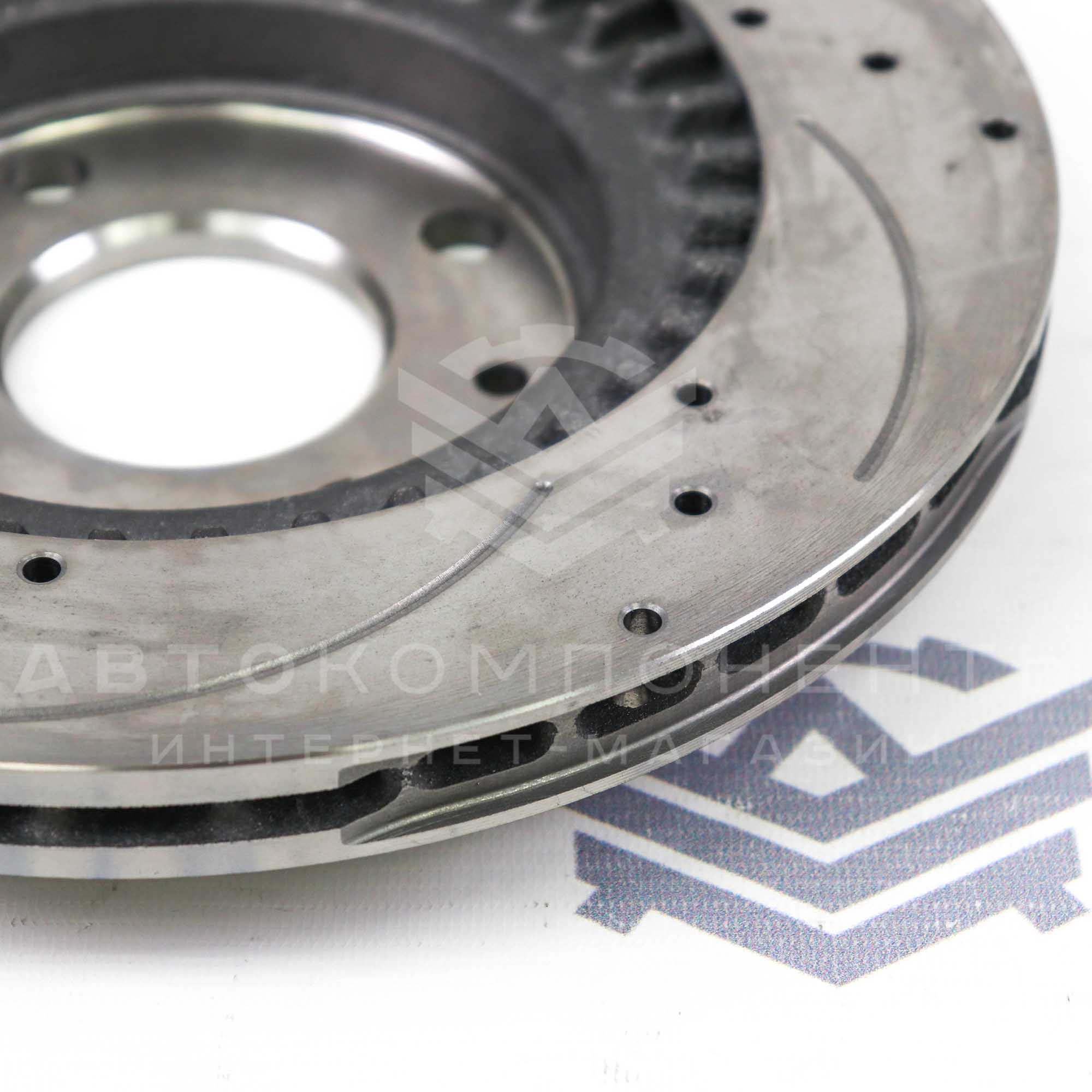 Тормозные диски "АВТОРЕАЛ" (насечки, перфорация) ВАЗ 2110-2112, Гранта, Калина, Приора