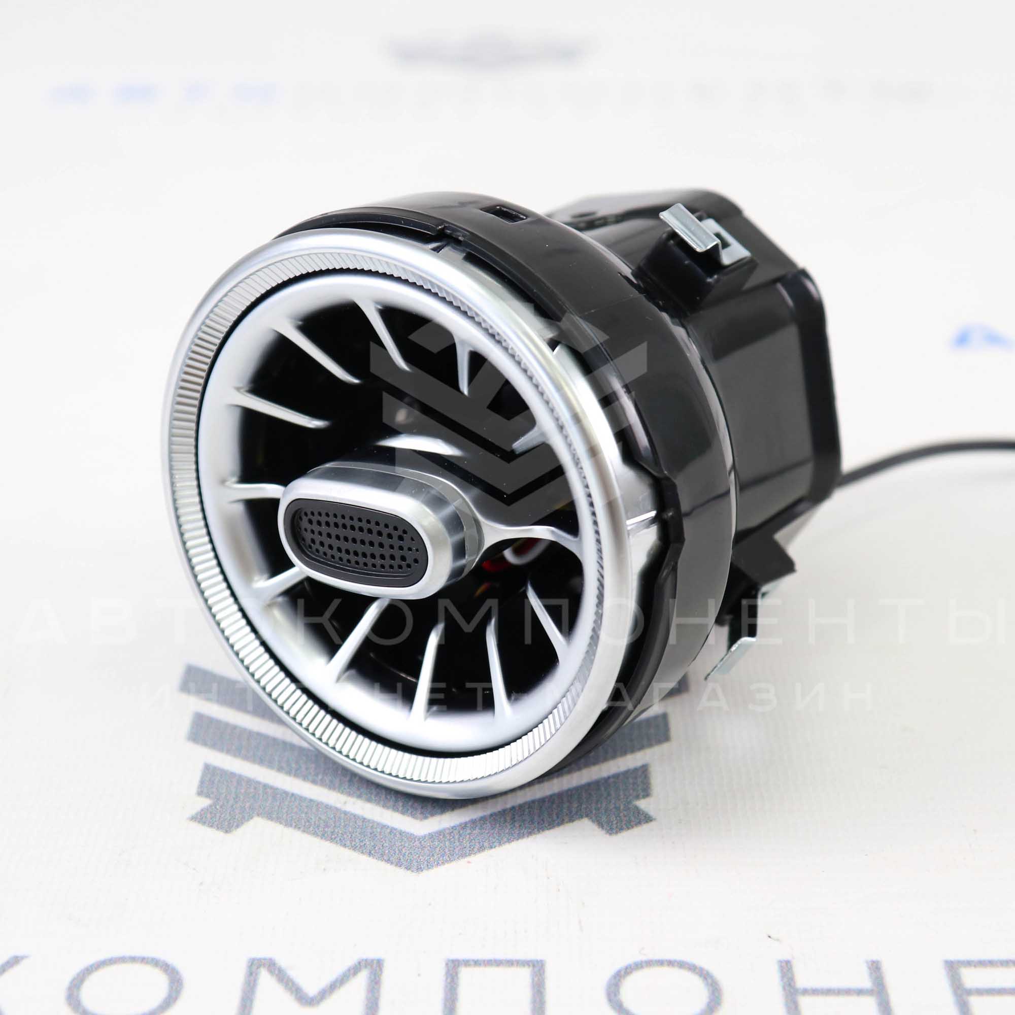 Сопла вентиляции AMG с RGB подсветкой (Bluetooth) Лада Гранта, Калина 2, Ларгус (серебристые)