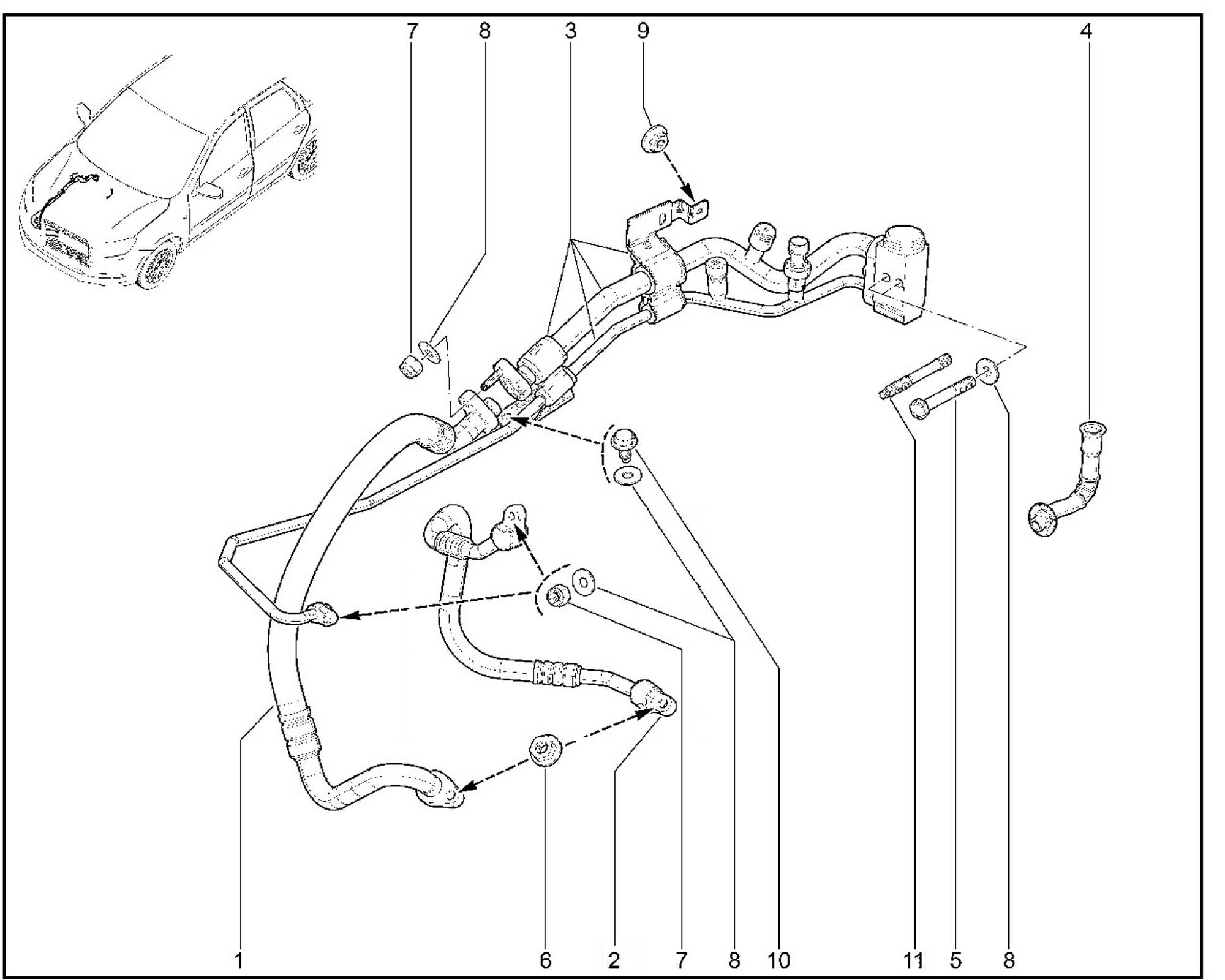 Трубопровод (трубка) кондиционера высокого давления (н/о) Лада Гранта, Калина 2
