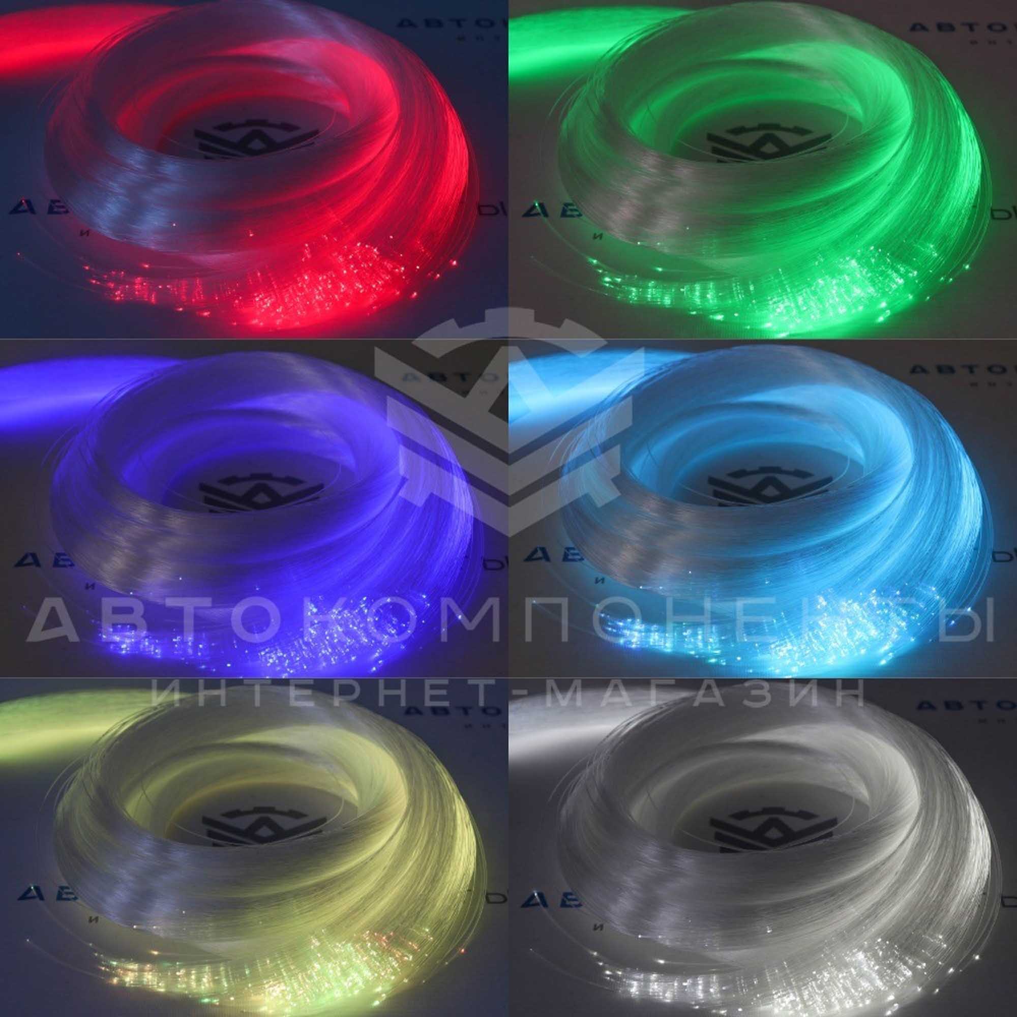 "Звездное небо" (с мерцанием + кометы) для установки в обивку потолка (700 нитей)