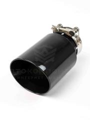 Насадка на глушитель (скошенная, нерж. сталь) 63х89мм (черный глянец)