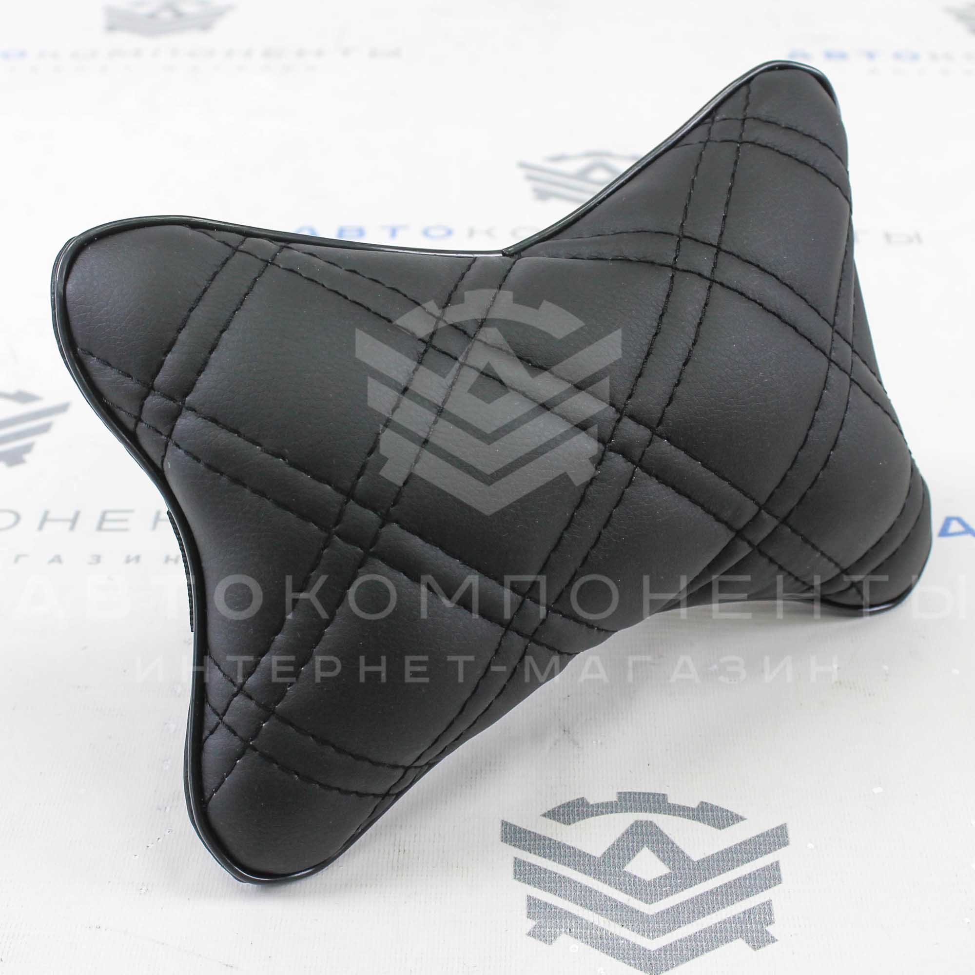 Подушка подголовника с прострочкой "Квадрат 2 строчки по диагонали"