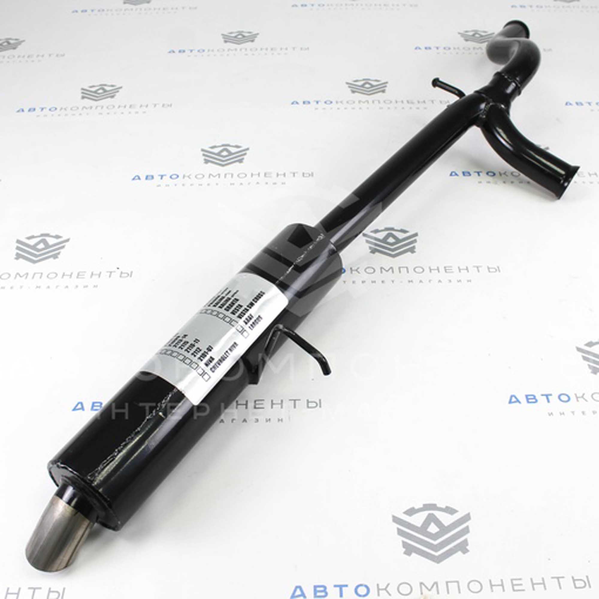 Глушитель "Stinger" основной, прямоточный, раздвоенный (без насадок) Лада Гранта