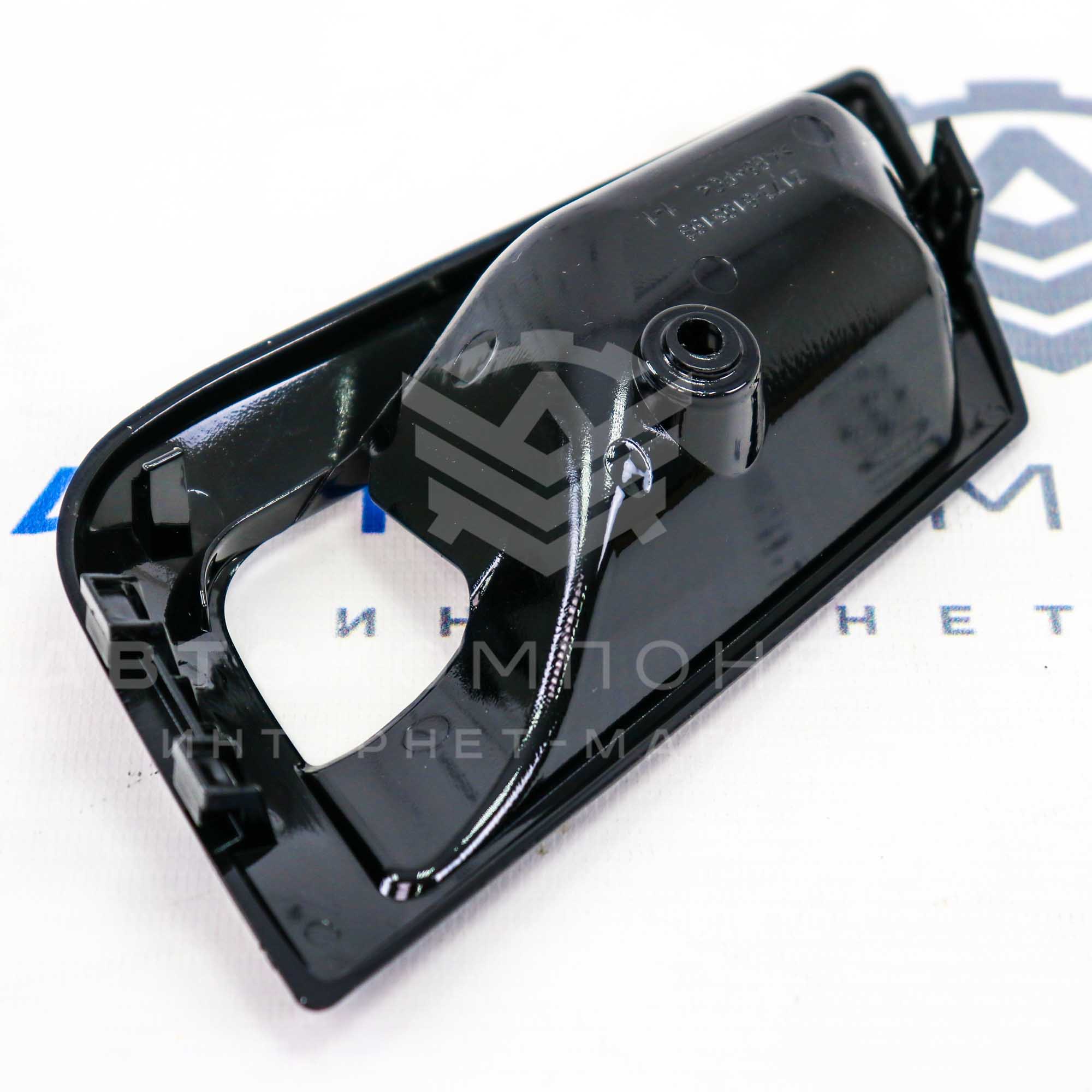 Облицовки (мыльницы) внутренних ручек дверей Лада Приора 2 (черный лак) (2 шт)