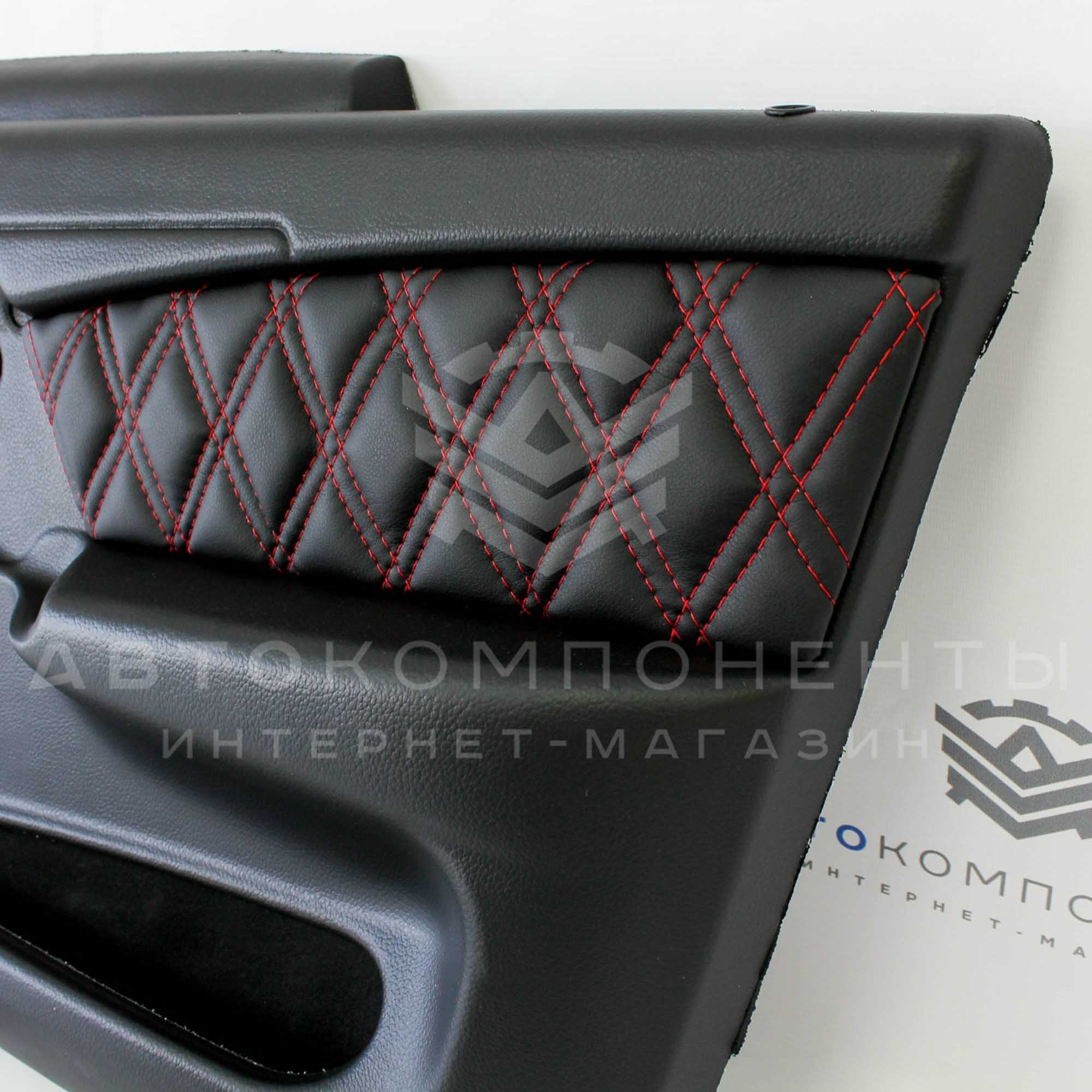 Евро-обшивки (карты дверей) ВАЗ 2114-2115 с вставками "Ромб 2 строчки"