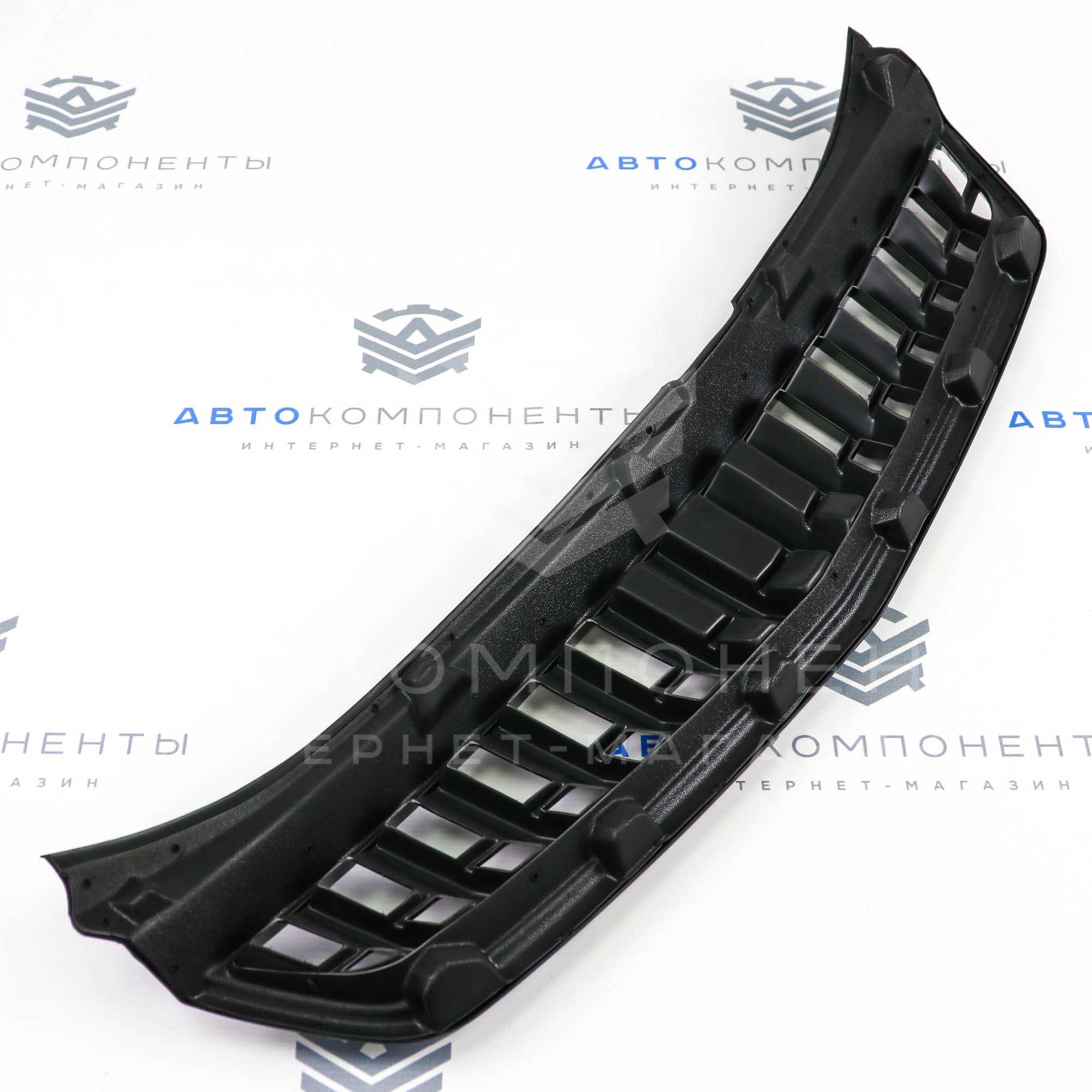 Решетка радиатора в стиле "Mercedes-Benz" Лада Приора 2 (черный глянец)