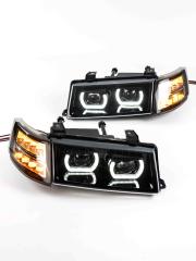Светодиодные фары в стиле “BMW” с ДХО (4 BI-LED линзы) ВАЗ 2110-2112