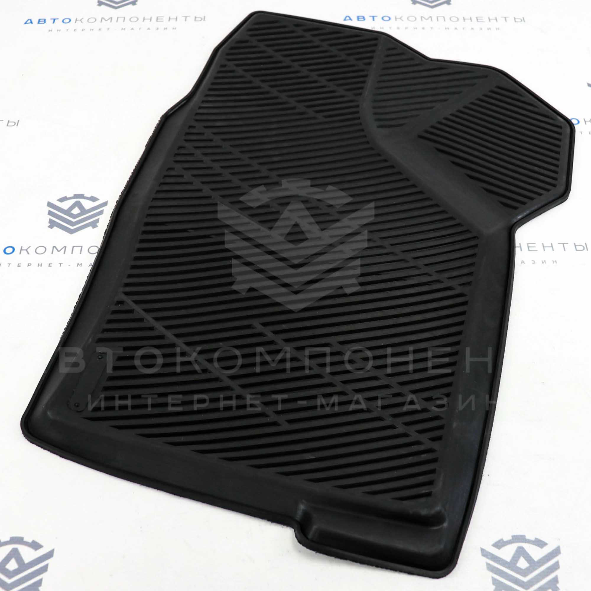 Ковры салонные "Rezkon" с бортами (резиновые, ромб) ВАЗ 2108-21099, 2113-2115 (1239010100)