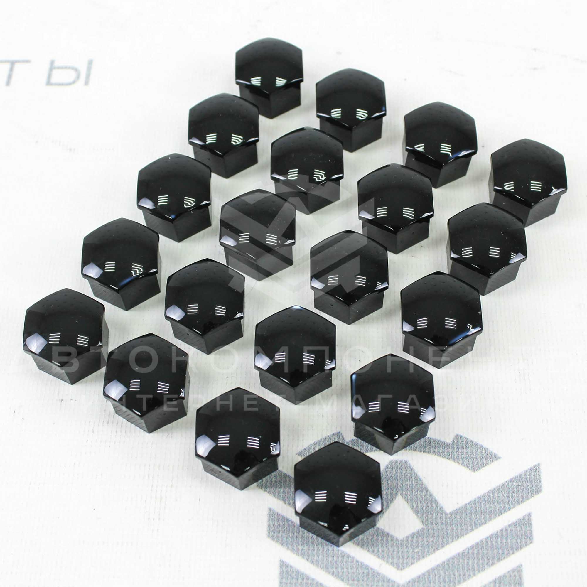 Пластиковые колпачки "Light Sport Wheels" (под 19 болты) на крепеж колеса (черные)