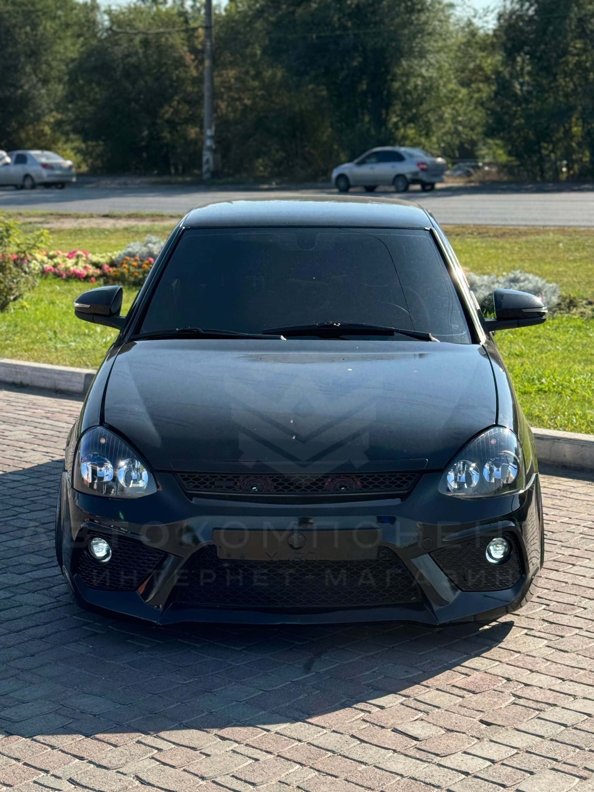 Фары Лада Приора 2 (аналог) H15, черные маски