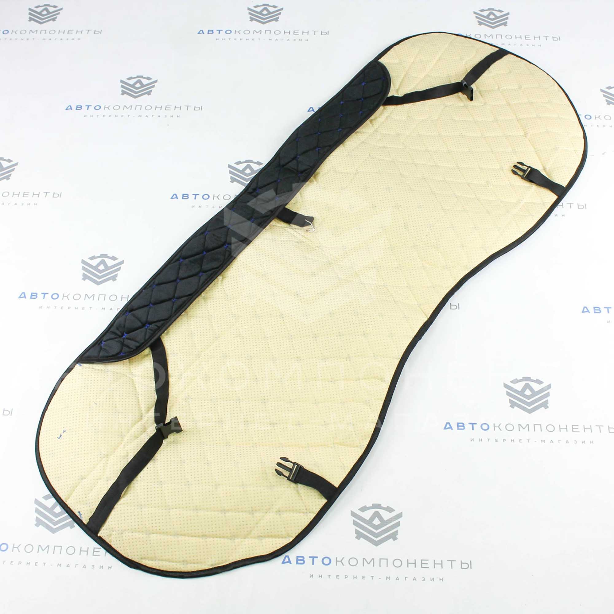 Универсальные накидки из велюра на задние сиденья Ромб (синяя нить)