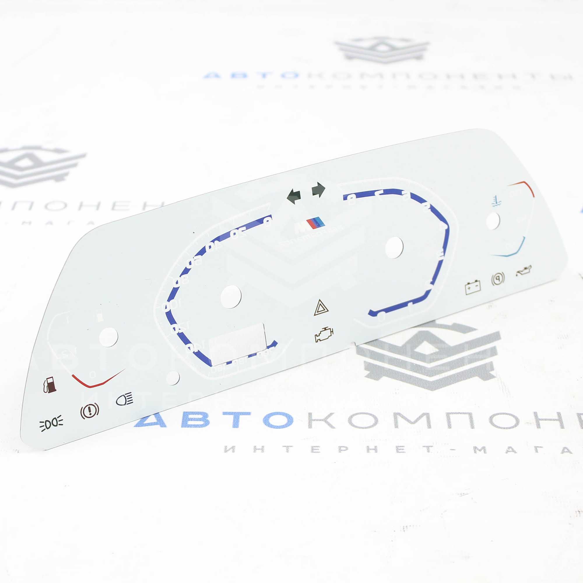 Накладка комбинации приборов "M perfomance" (один дисплей) ВАЗ 2110-2112 (синяя)