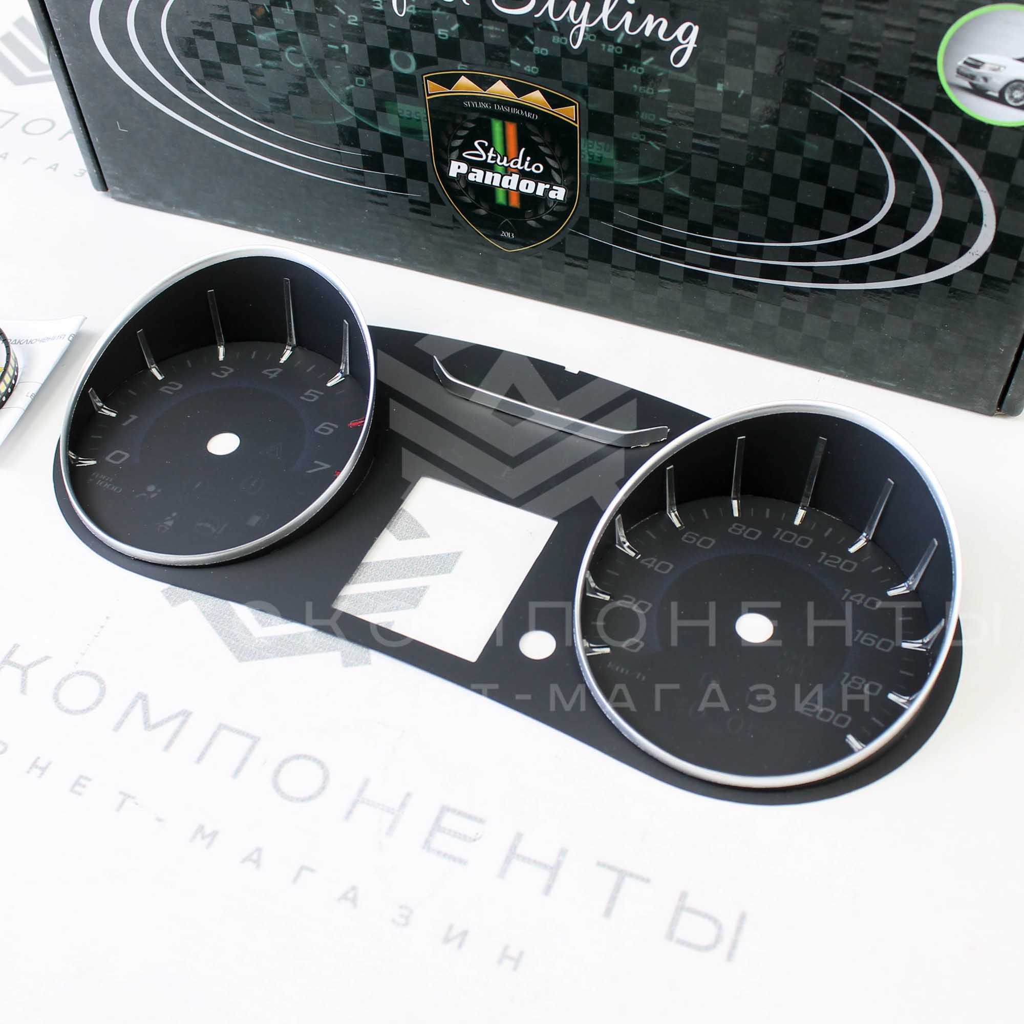 Накладка комбинации приборов Pandora Optitron Blue Crystal Лада Гранта, Калина 2