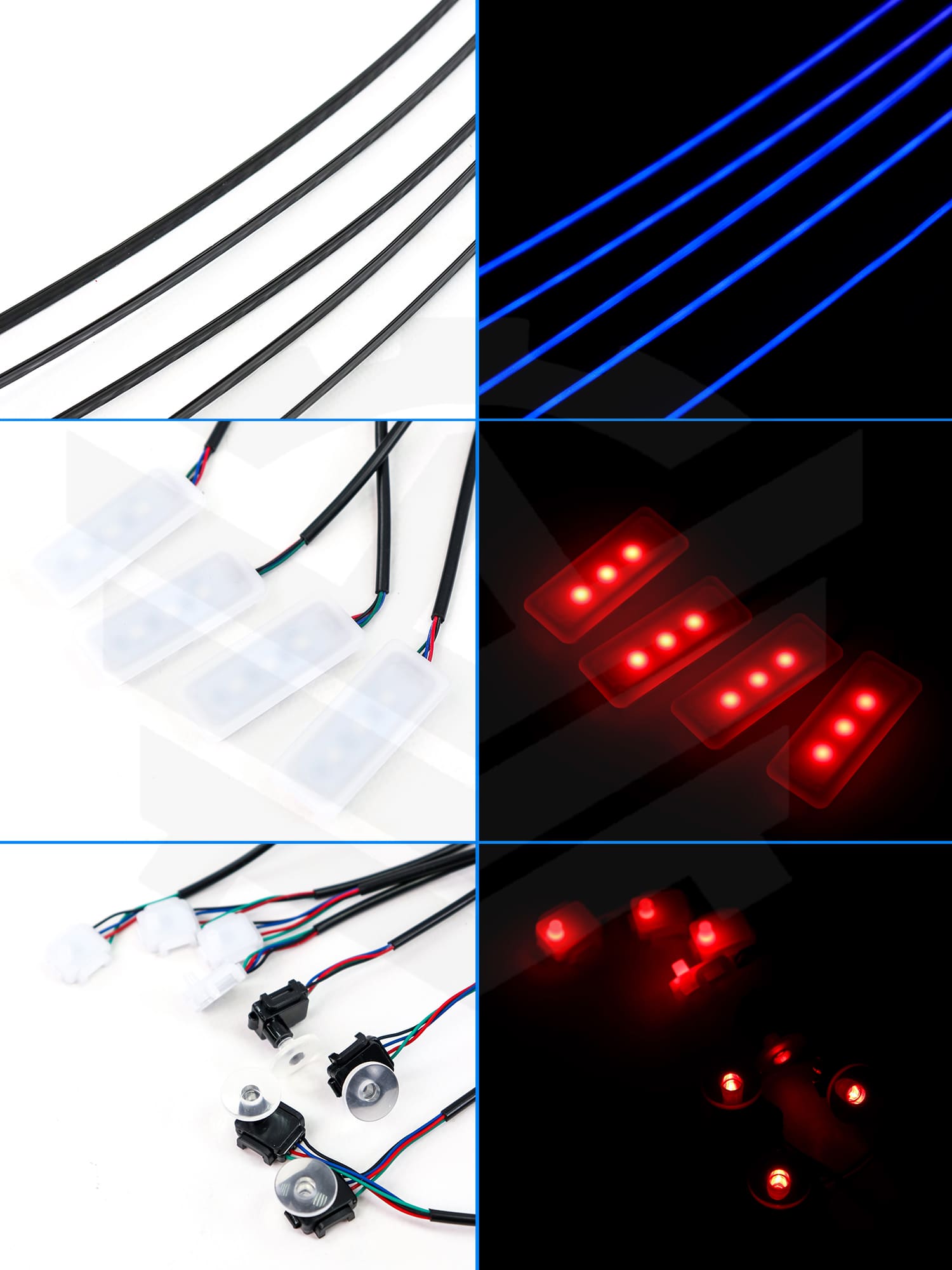 Контурная подсветка салона автомобиля ver. Lite (black, 18 источников света) с приветствием