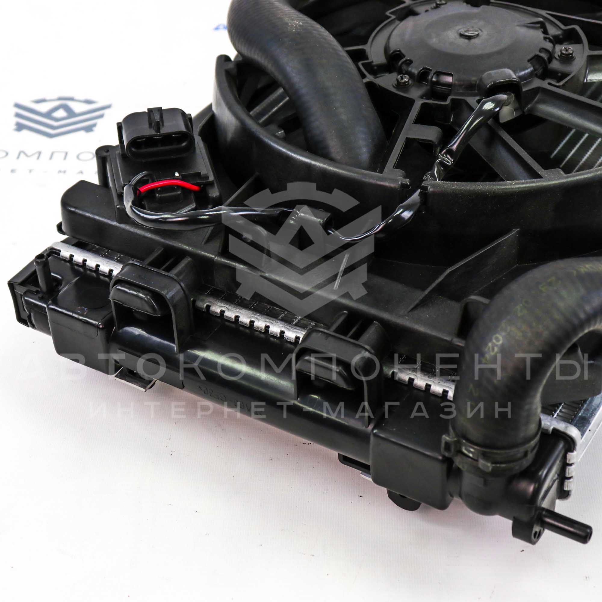 Радиатор охлаждения двигателя и кондиционера н/о (в сборе) Лада Калина 2, Гранта (аналог)