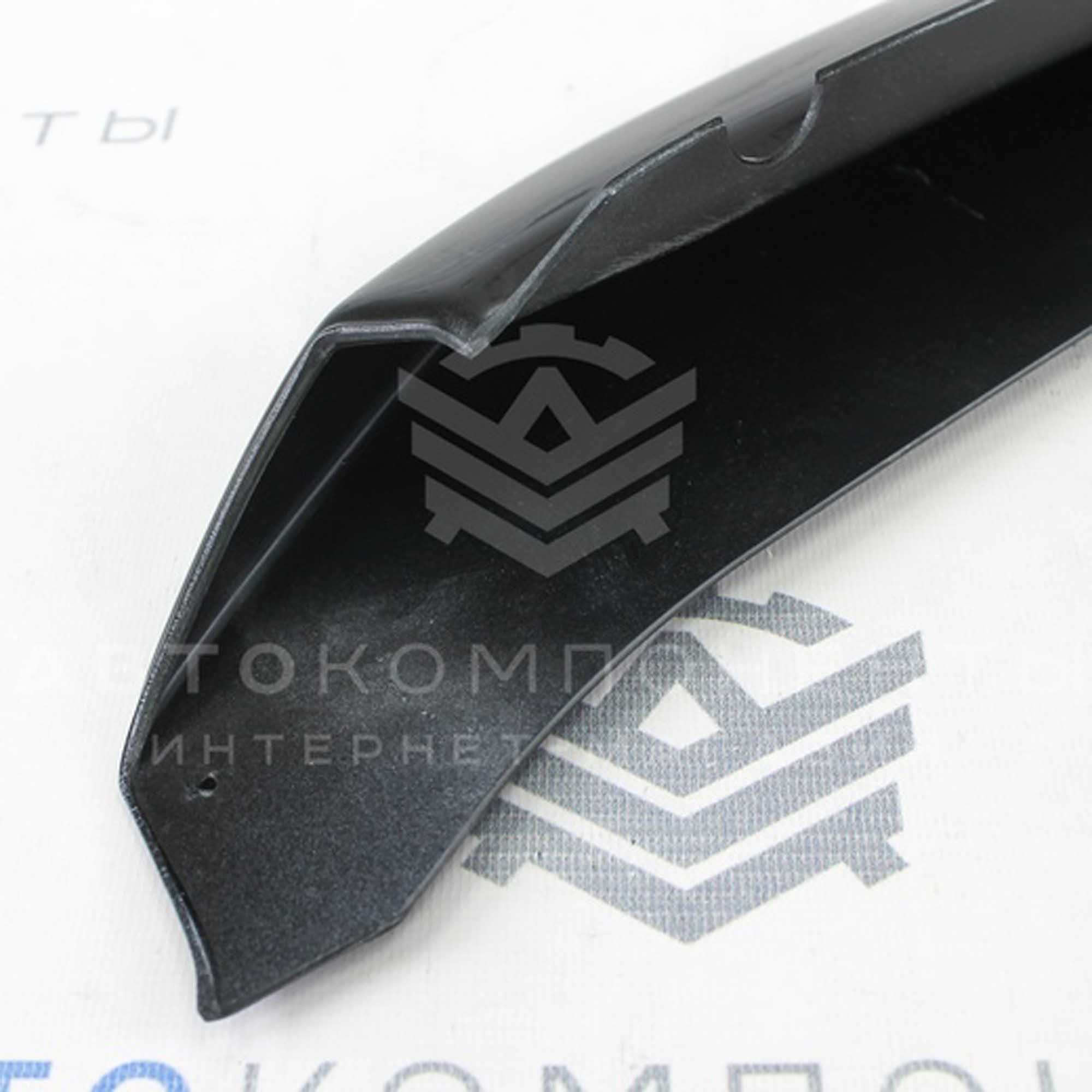 Надставка переднего бампера (нижняя) Лада Vesta Спорт (черный глянец)