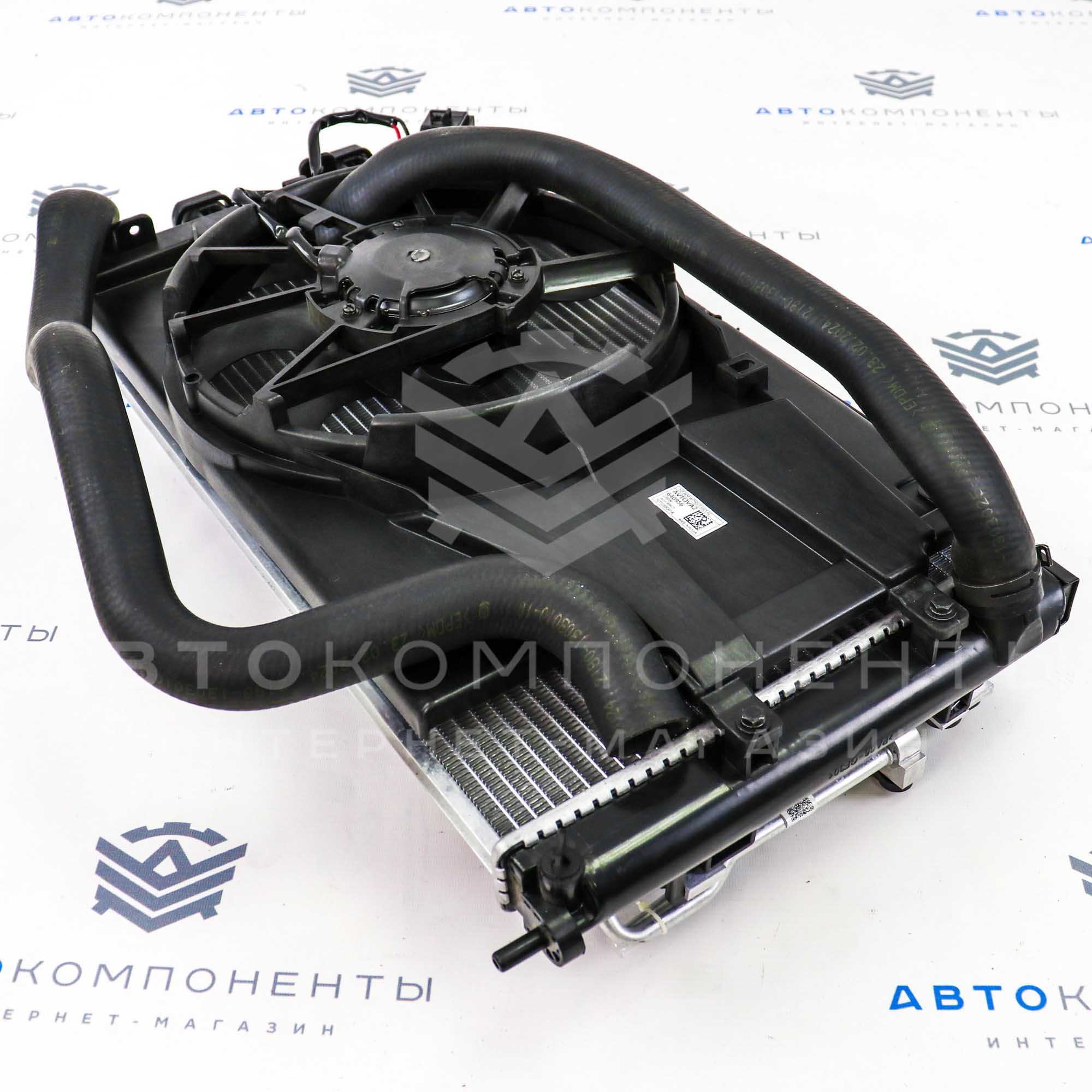 Радиатор охлаждения двигателя и кондиционера н/о (в сборе) Лада Калина 2, Гранта (аналог)