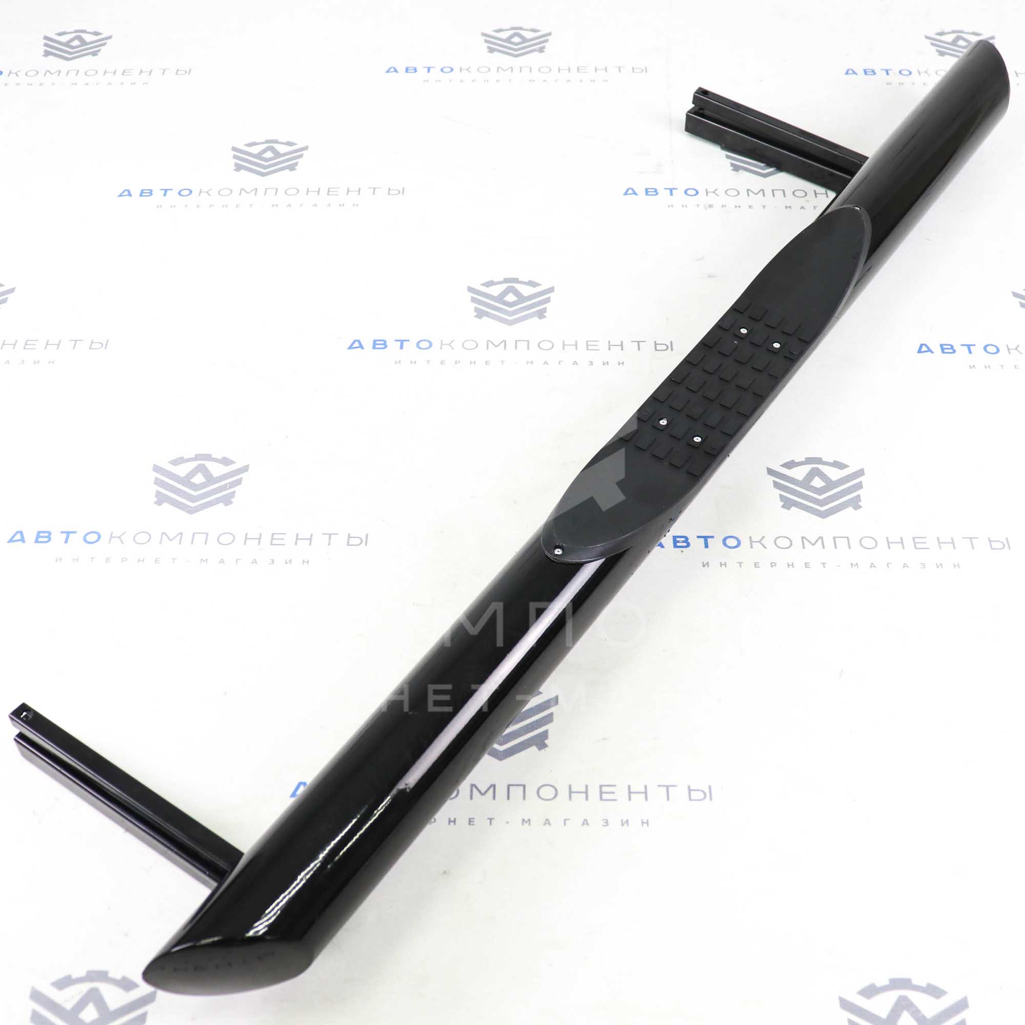 Пороги "Трубы" с проступью Лада Нива 4х4 3D (черный глянец)