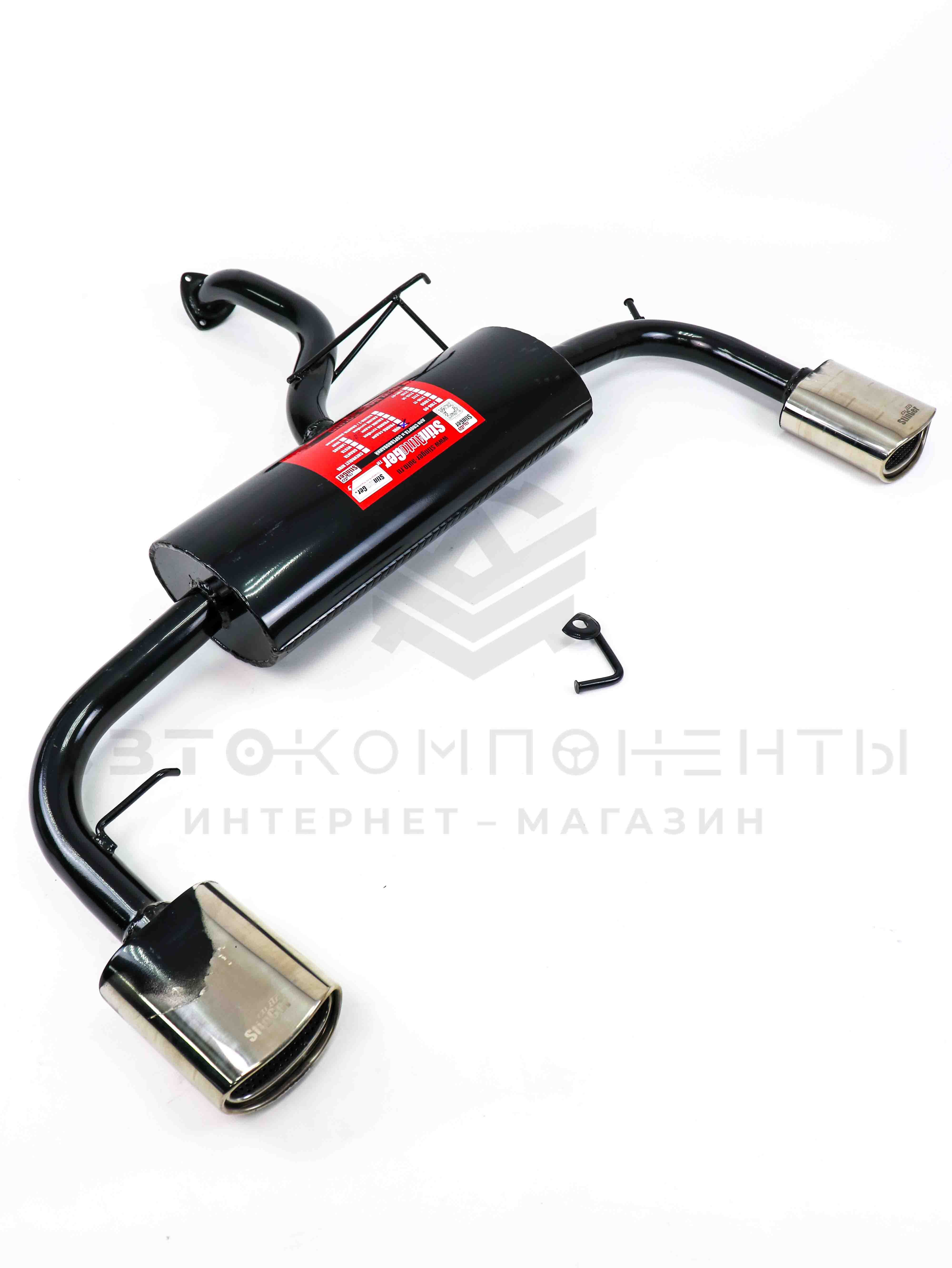 Комплект двойного выхлопа "Stinger" 8V (треугольный фланец) Лада Нива 4х4