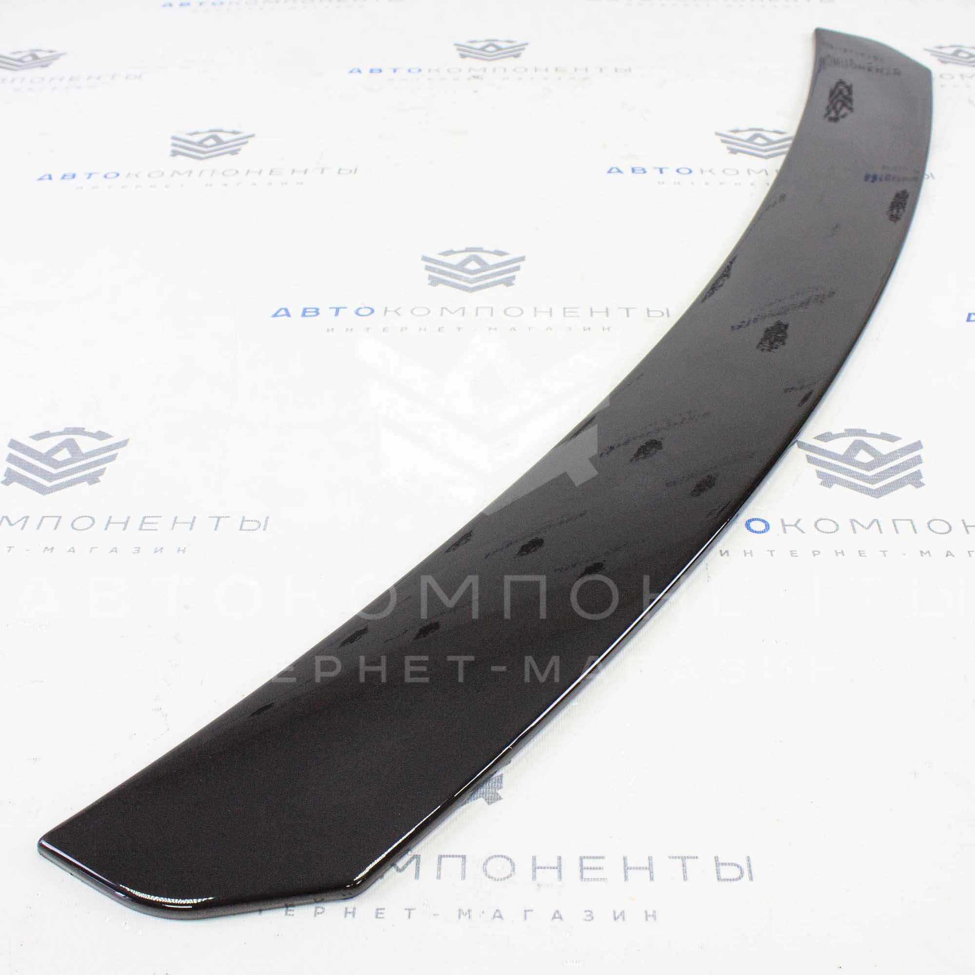 Универсальный сплиттер (вариант №1) переднего бампера (черный глянец)