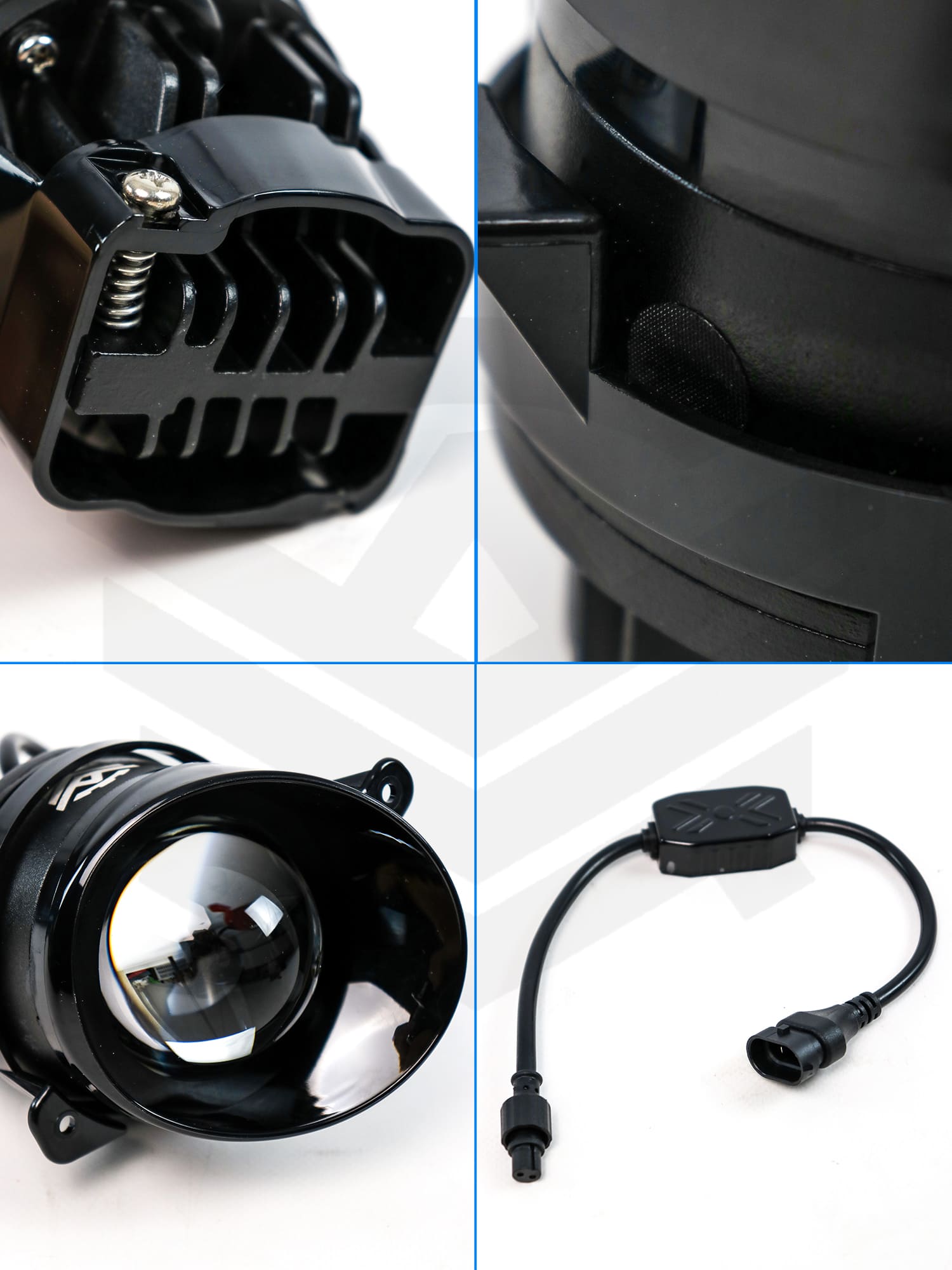 Противотуманные светодиодные фары (ПТФ) BI-LED (ближний+дальний) с линзами 50W (3 дюйма) Лада Калина, Гранта, Ларгус