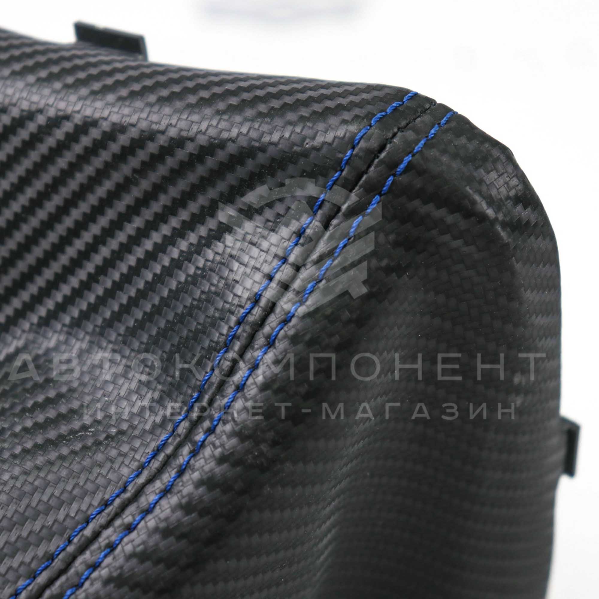 Ручка КПП "Карбон" (стиль Vesta, в коже, хром) ВАЗ 2110, 2111, 2112