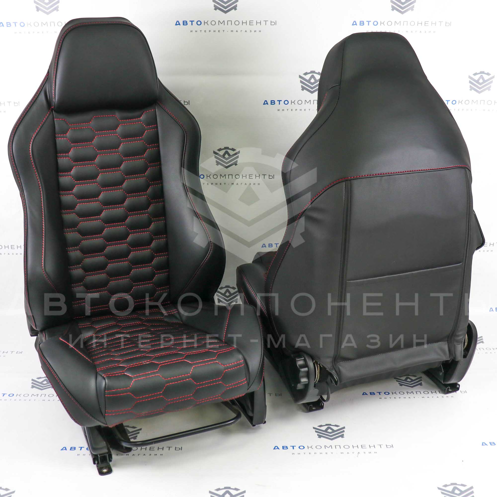 Анатомические сиденья (в сборе) с прострочкой "Соты" ВАЗ 2109, 21099, 2114, 2115