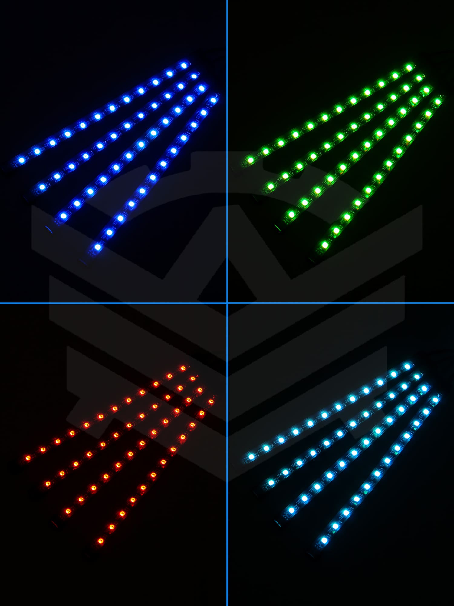 Подсветка салона RGB в ноги с пультом управления (прикуриватель, 4 LED ленты)
