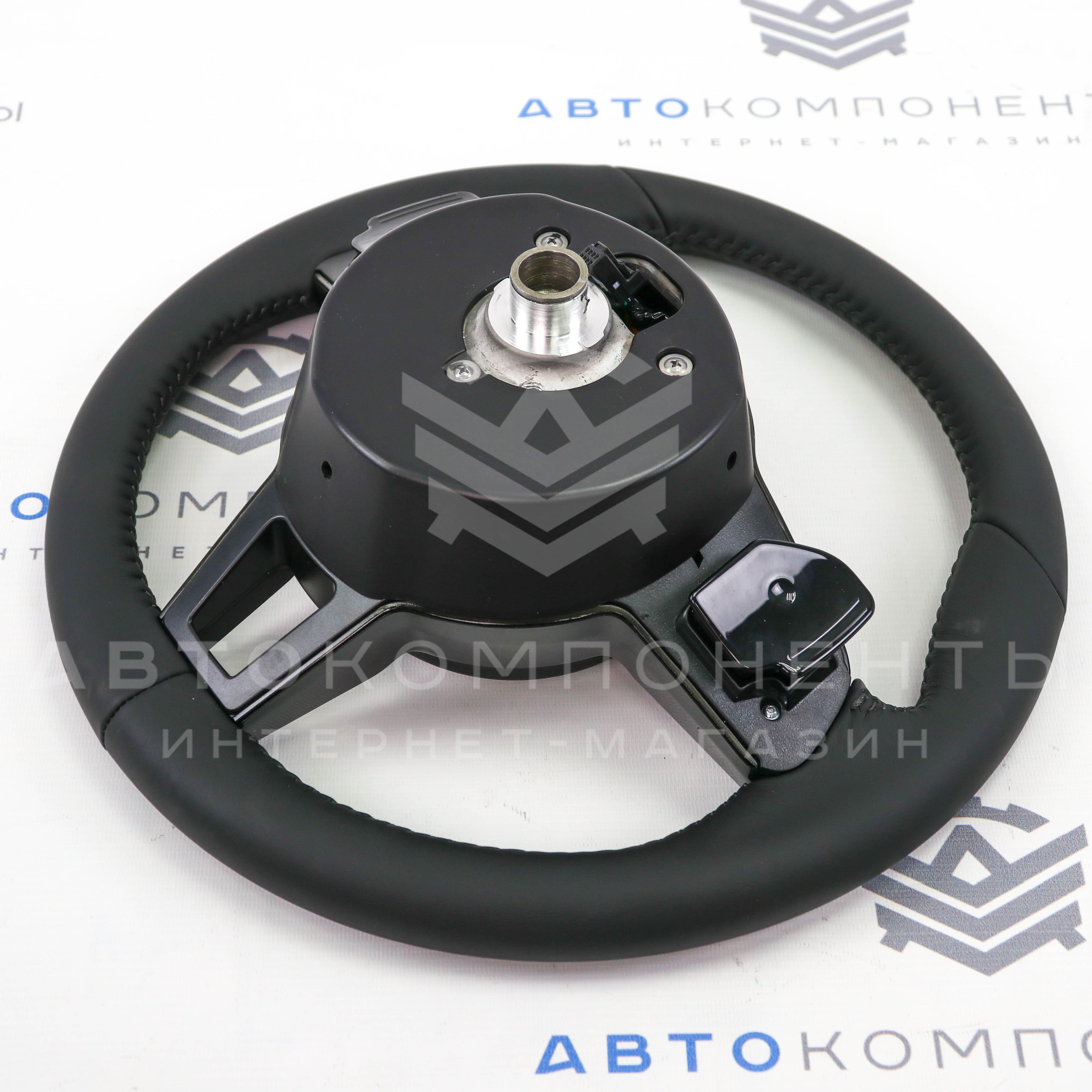 Мультируль "Porsche" (в коже) с подрулевым переключателем (шлейф) 6 пинов Лада Приора, Калина, Гранта