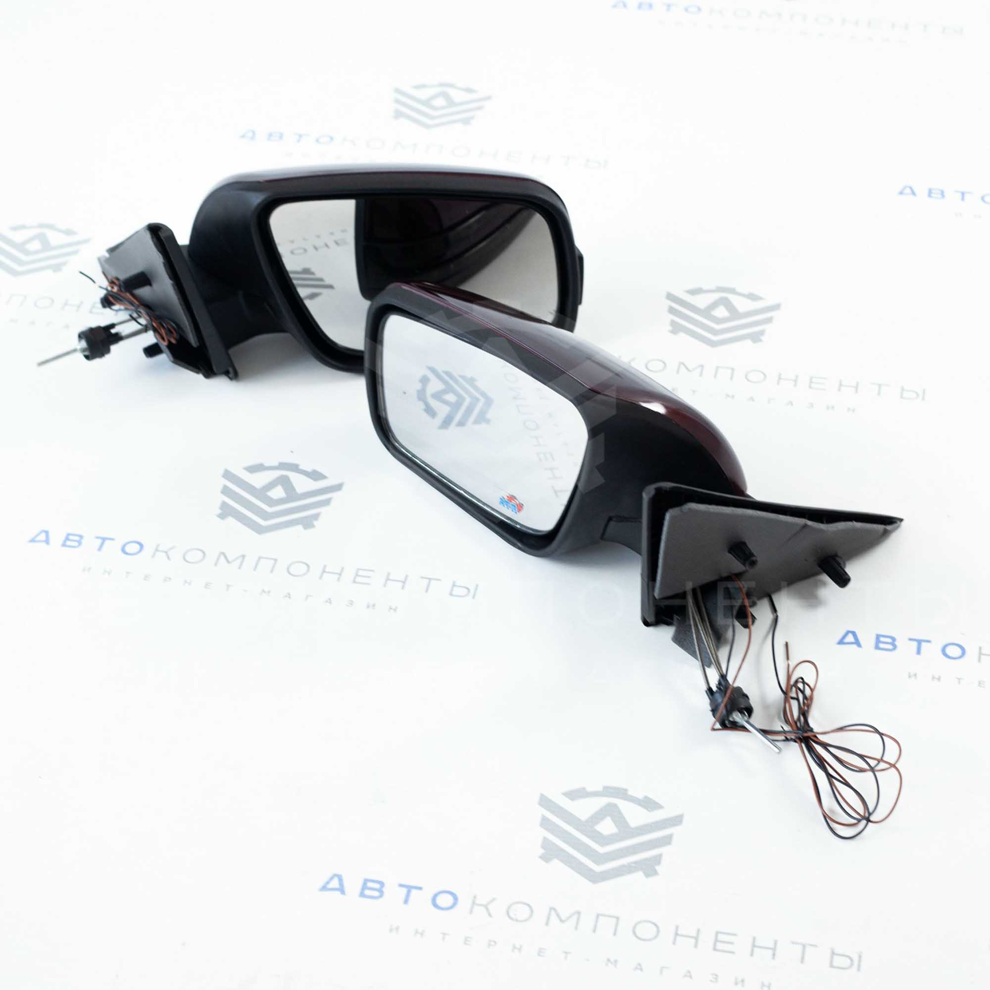 Механические зеркала ВАЗ 2110-2112, Лада Приора "АТП" с двойным повторителем AMG (темные) в цвет кузова