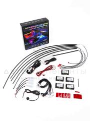 Контурная подсветка салона автомобиля ver. Lite (black, 18 источников света) с приветствием