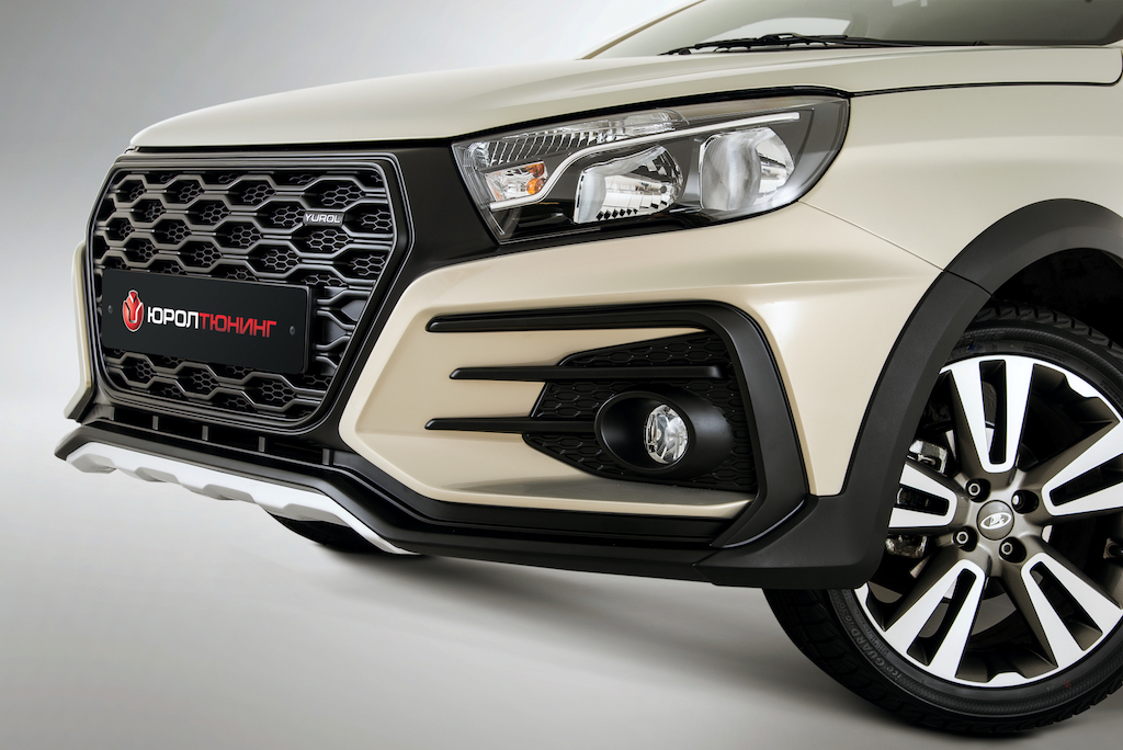 Накладки на арки бампера Лада Vesta CROSS (черный мат) для бампера X-MUG