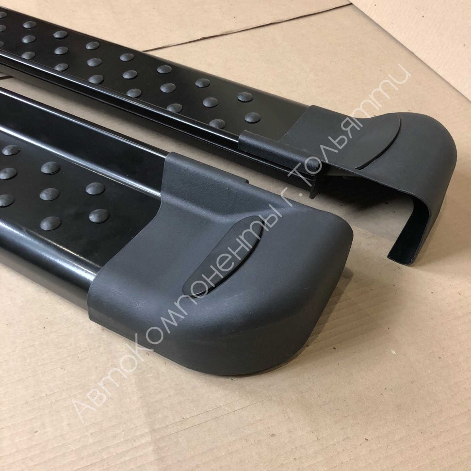 Пороги "БМВ стиль" Лада Нива 4Х4 3D (серые, без подсветки)