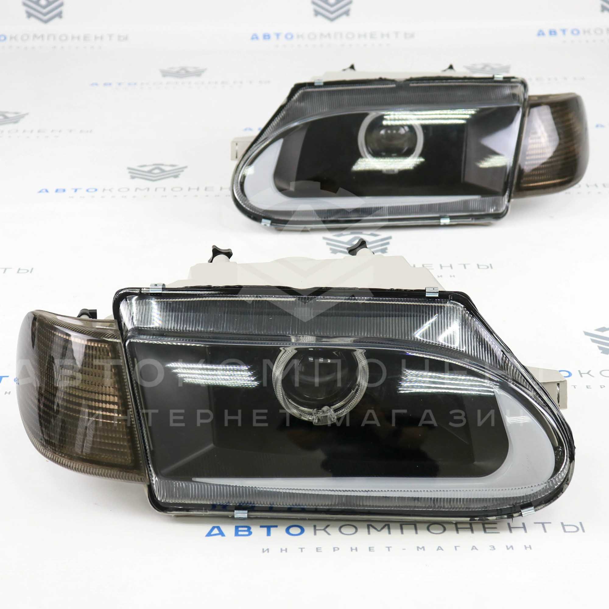 Фары с поворотником «NIKE» с би-линзой ВАЗ 2113, 2114, 2115 (тонированные поворотники)