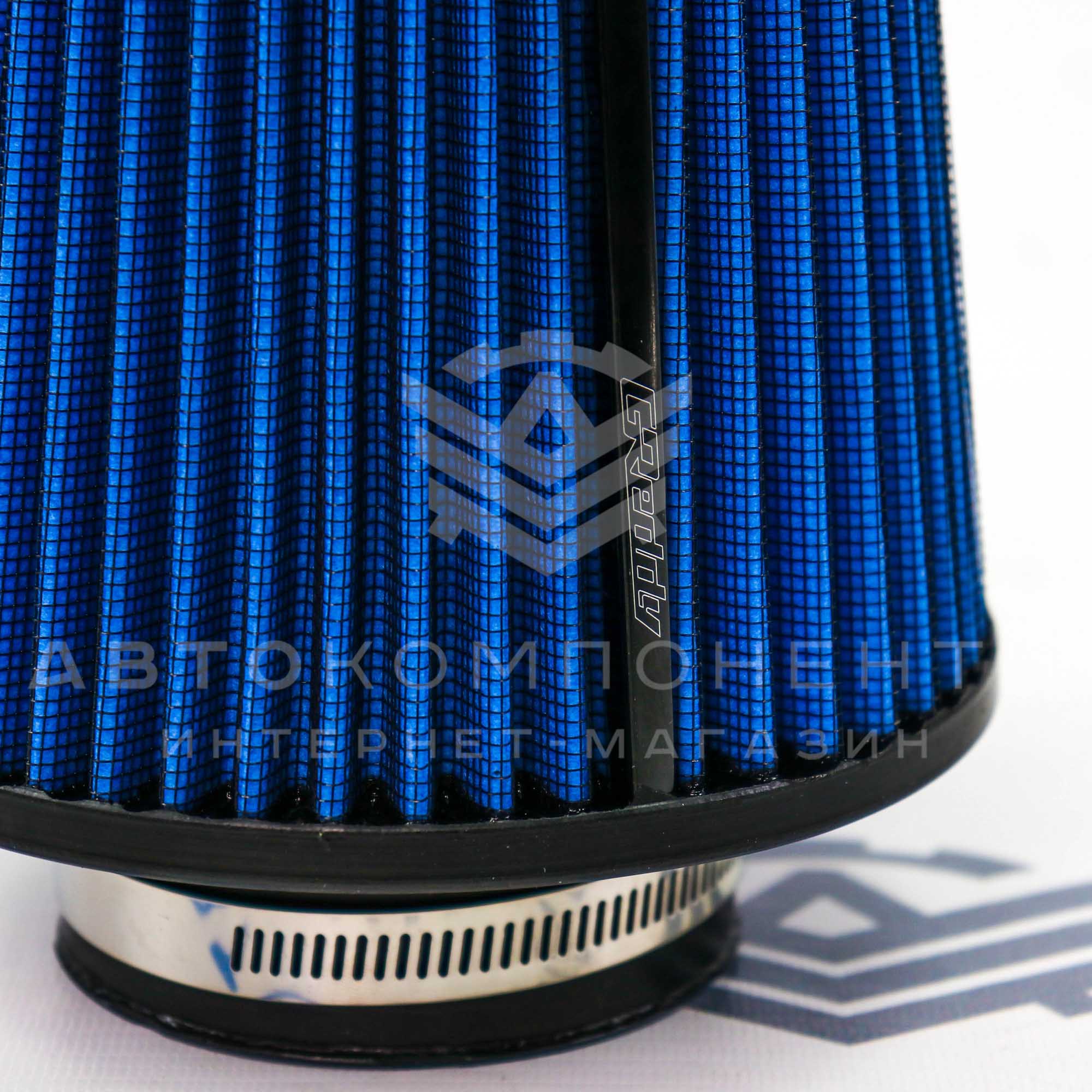 Универсальный воздушный фильтр нулевого сопротивления (нулевик) "GReddy" (синий)