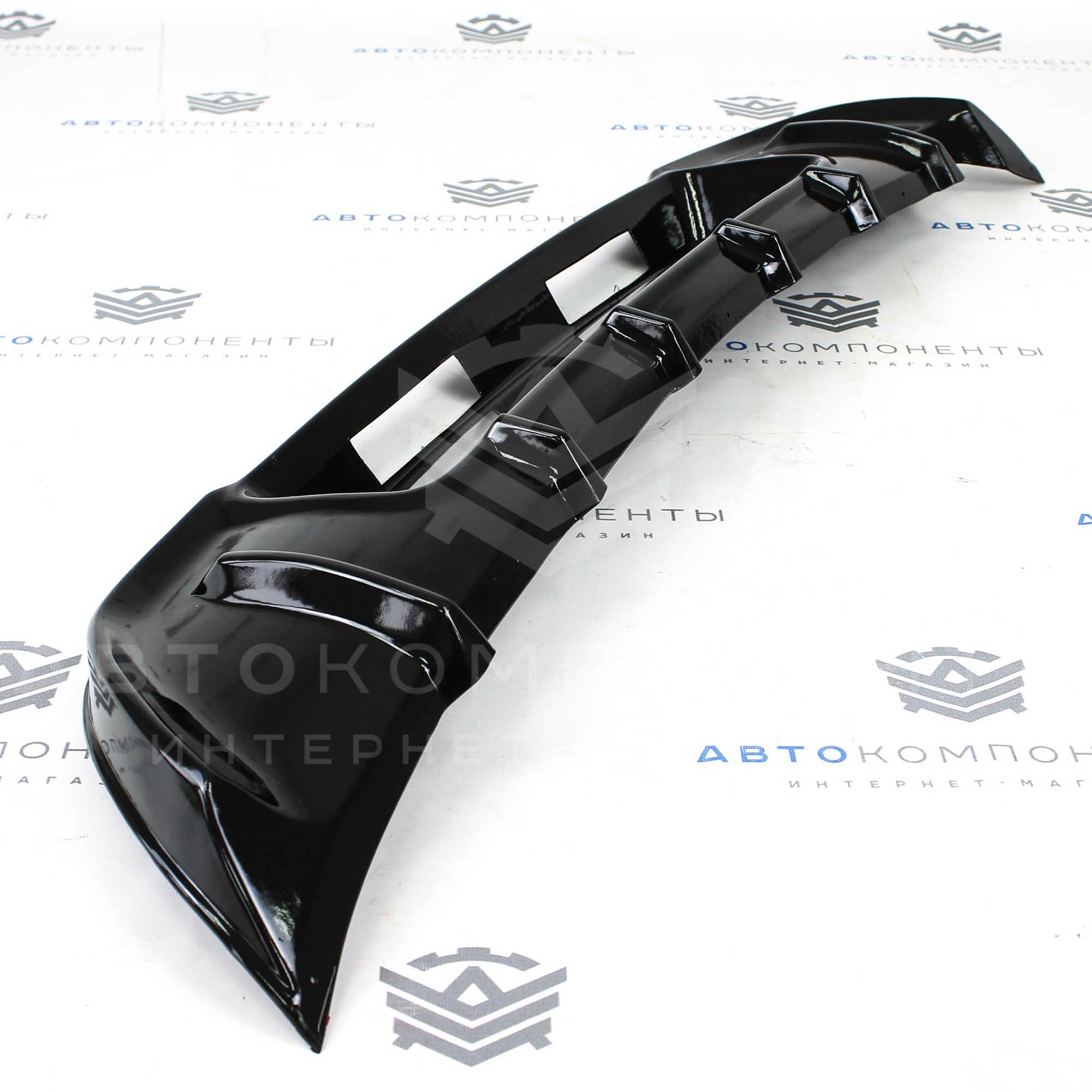 Диффузор заднего бампера "Ника" (черный глянец) Лада Гранта (седан)